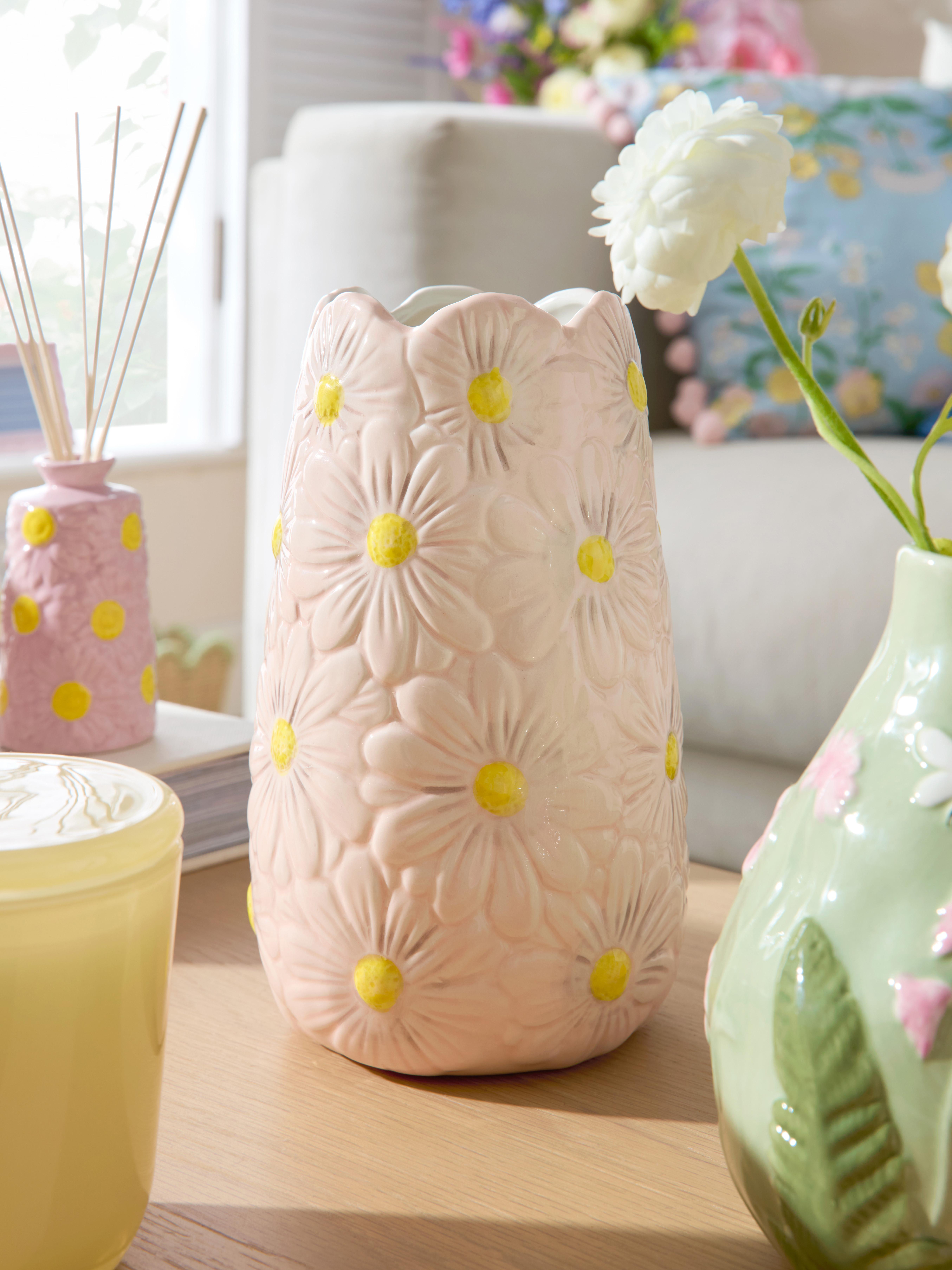 Embossed Floral Vase