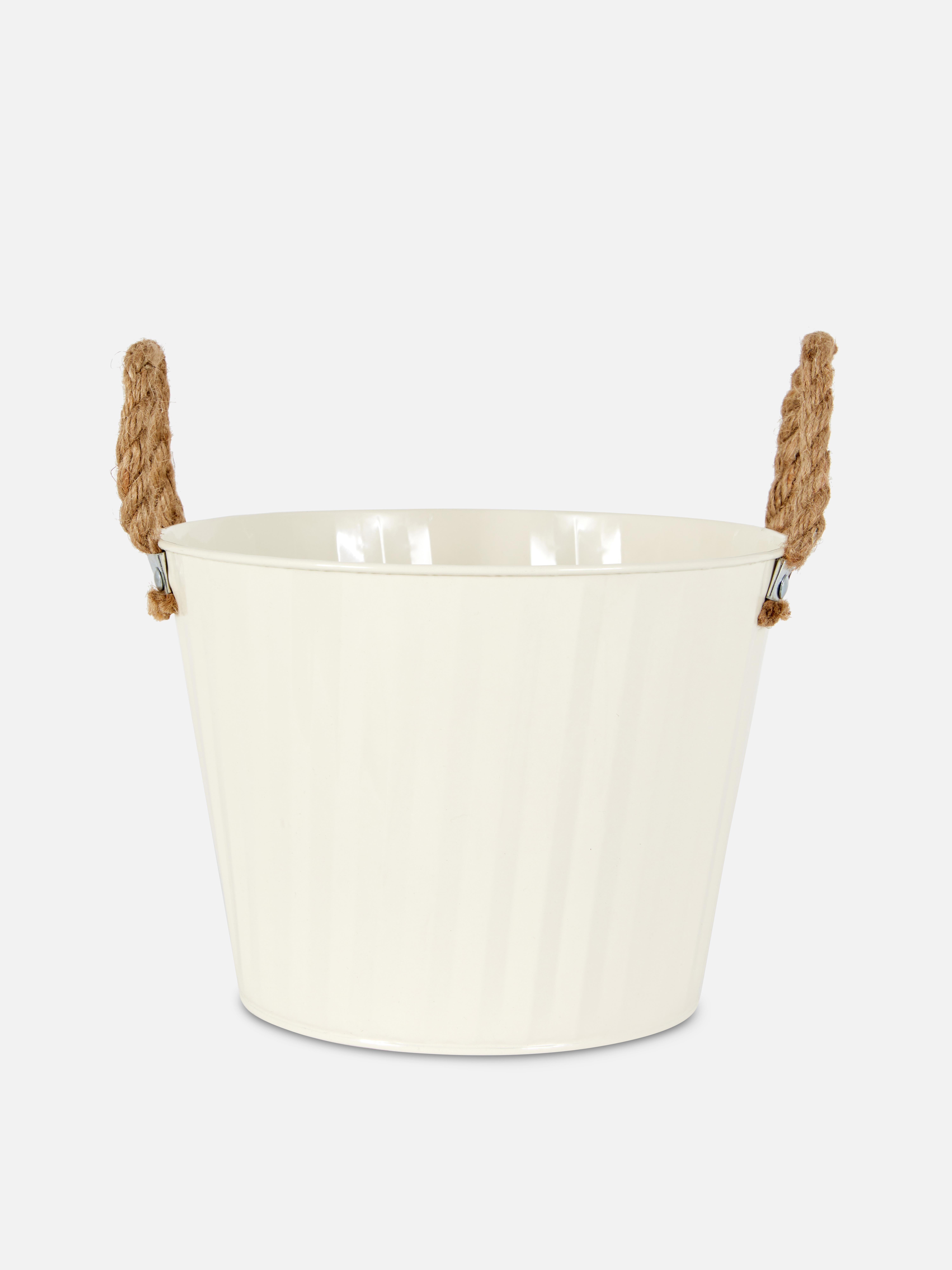 Vaso per piante a secchiello in metallo