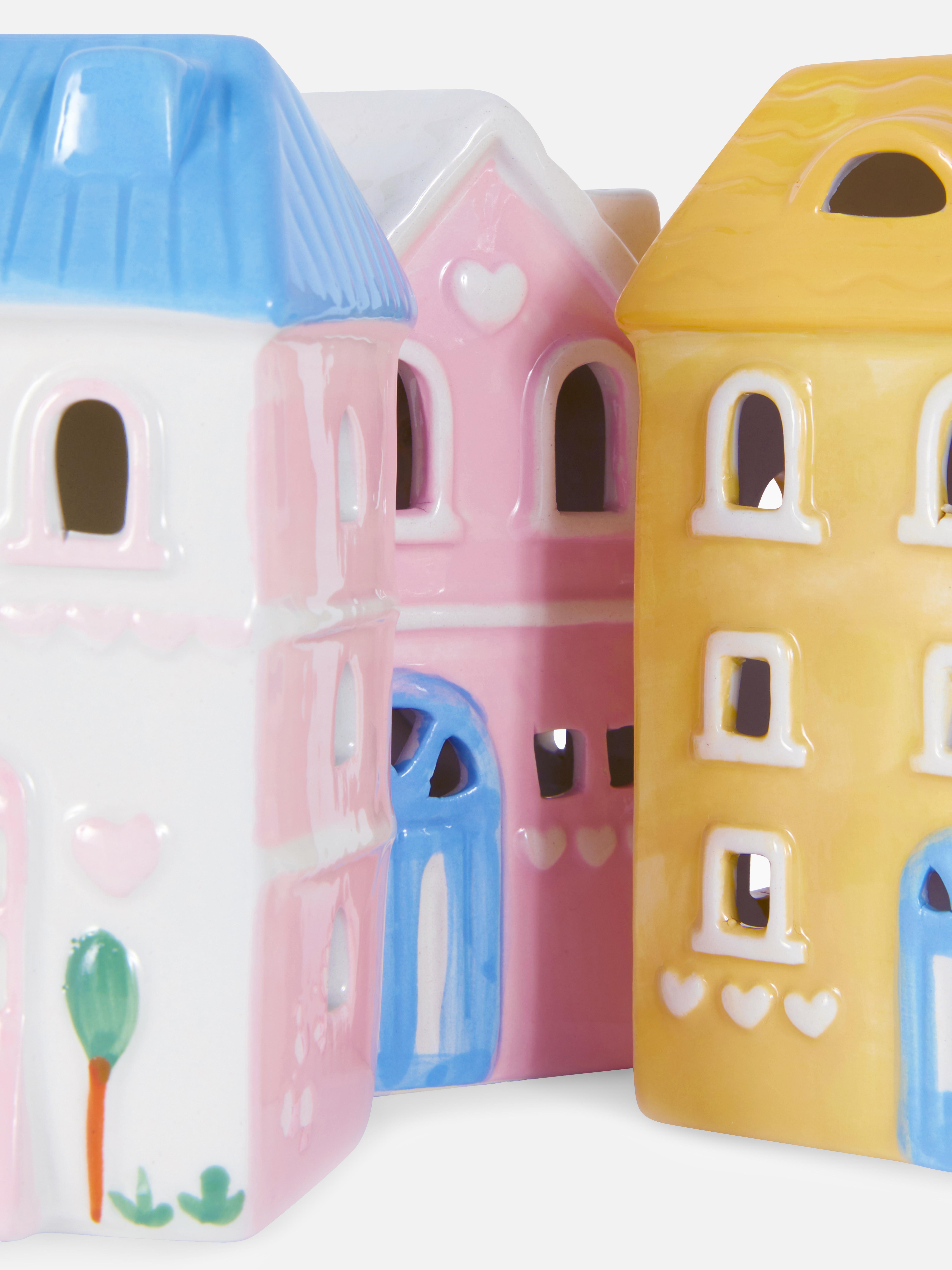 3pk LED House Ornaments