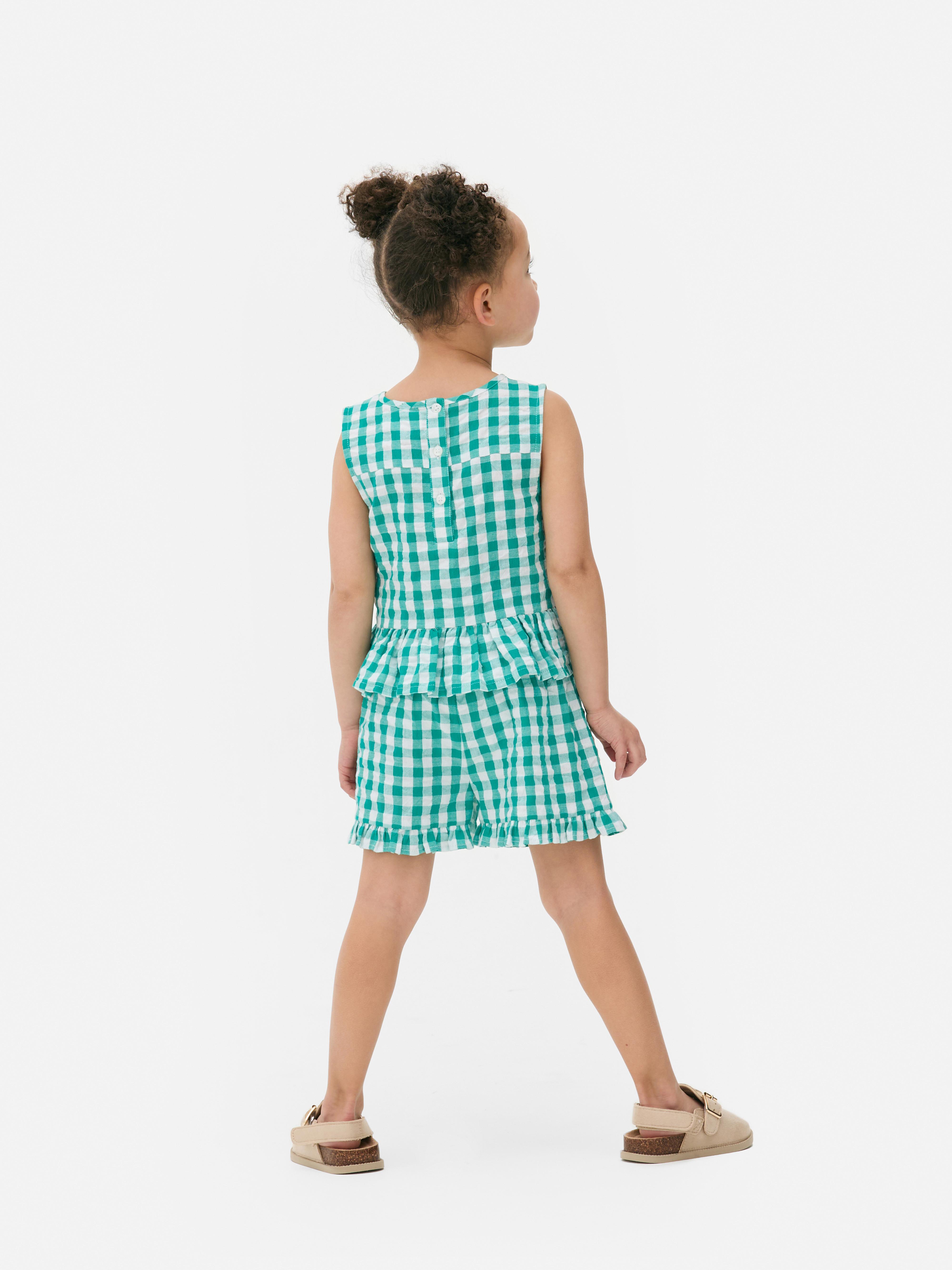 Set met blouse en short met Vichy-ruitpatroon