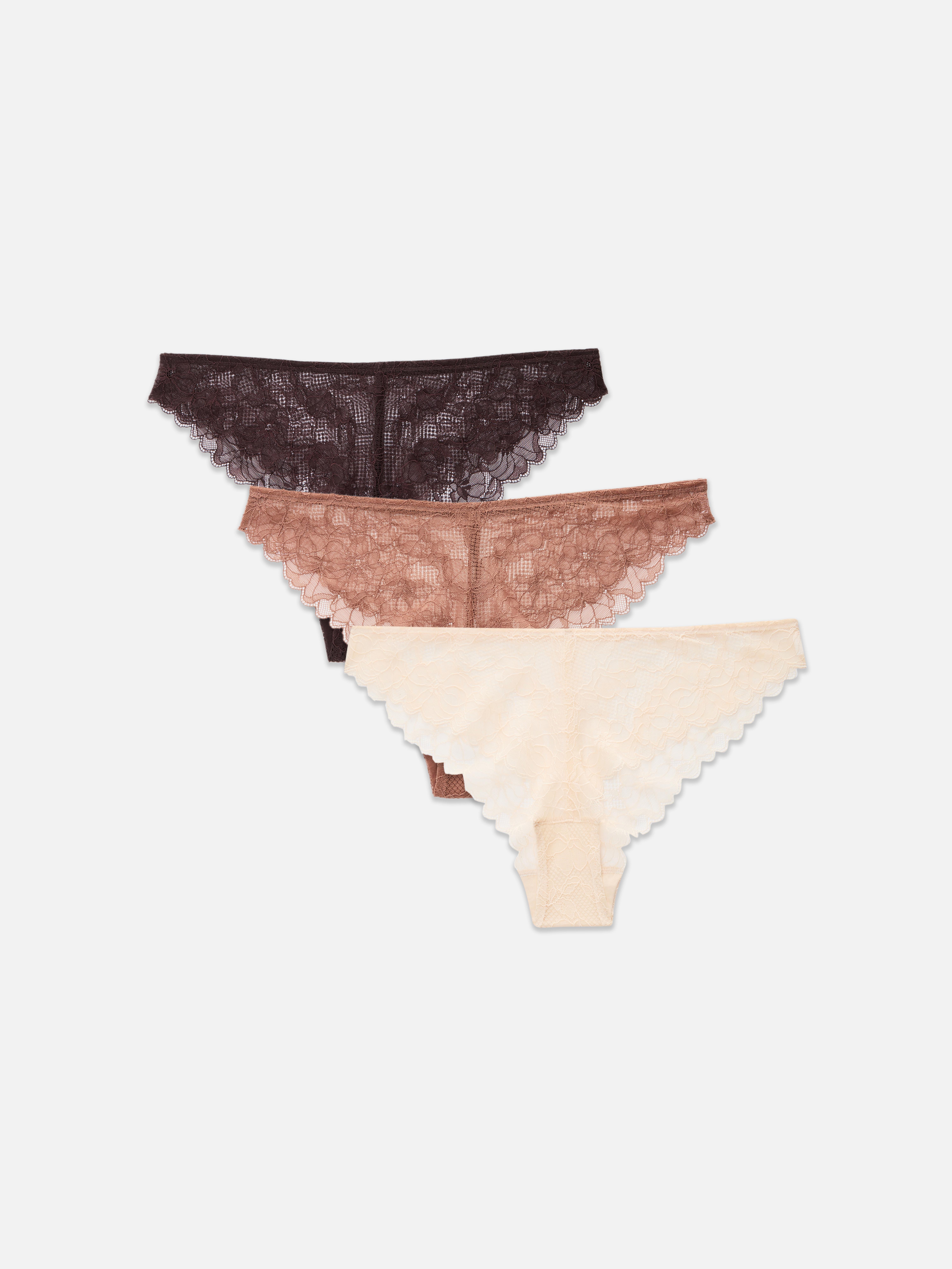 3pk Brazilian Lace Briefs