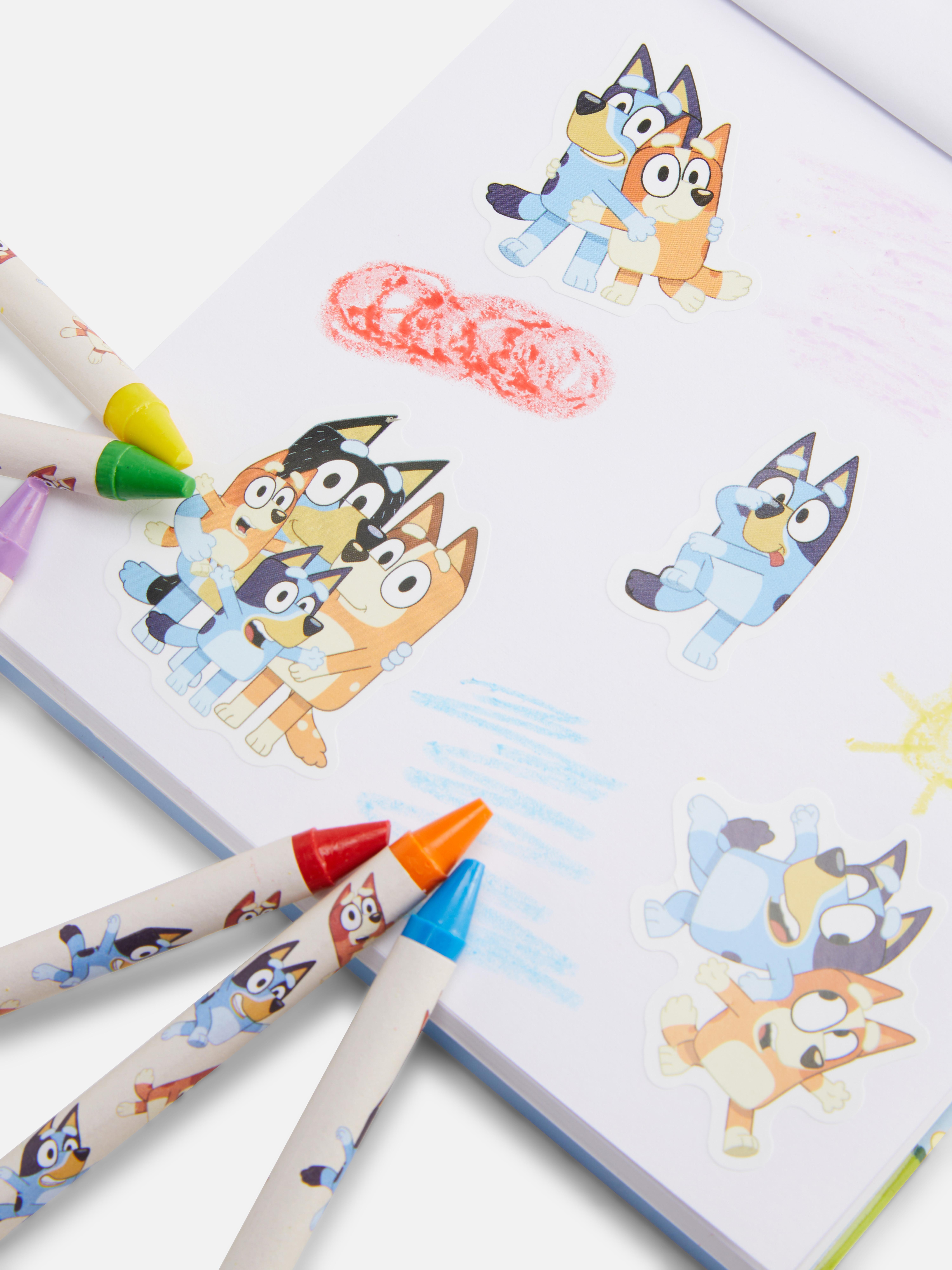 Livre de coloriage avec autocollants Bluey