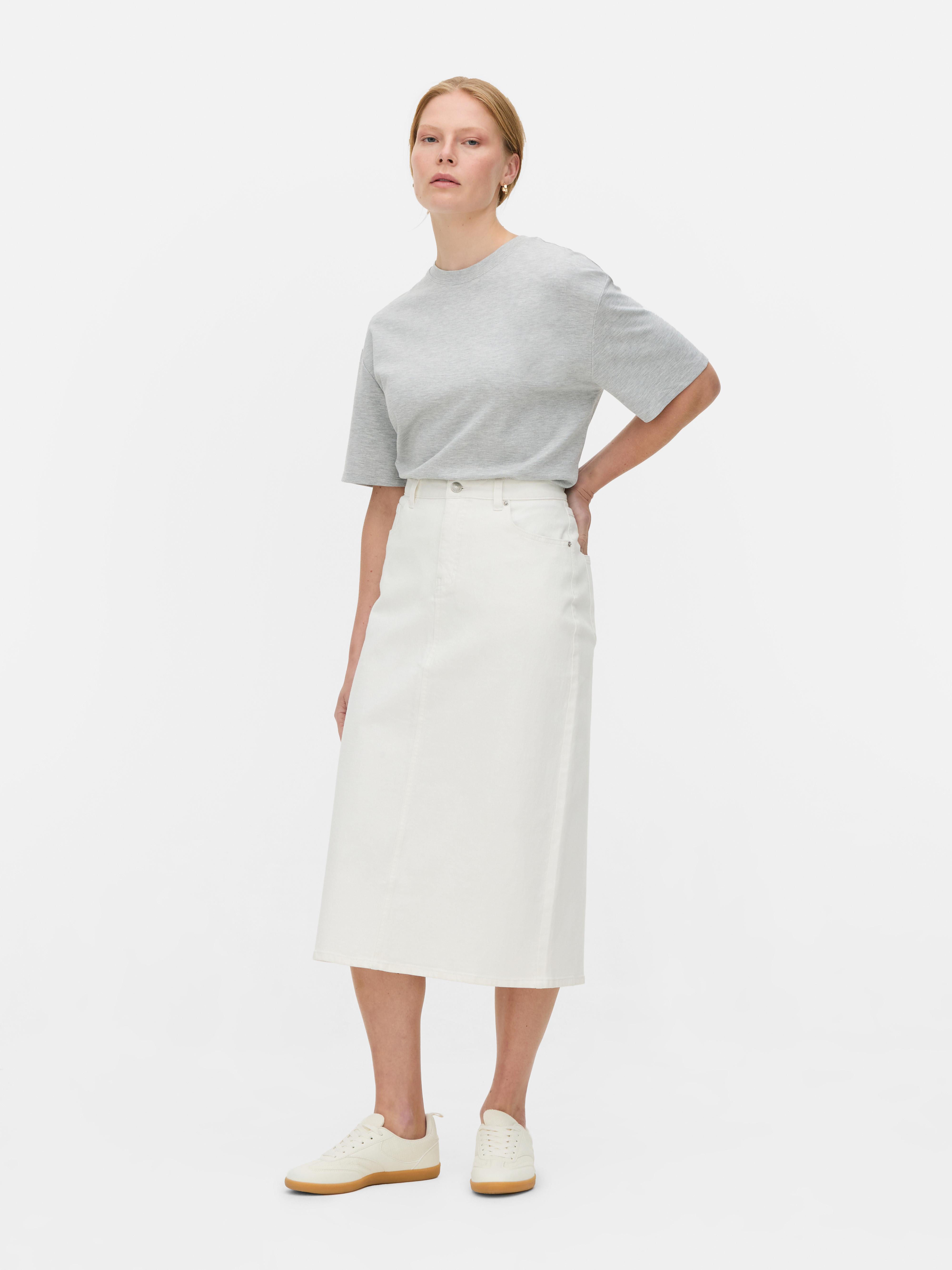 Midi-Jeansrock