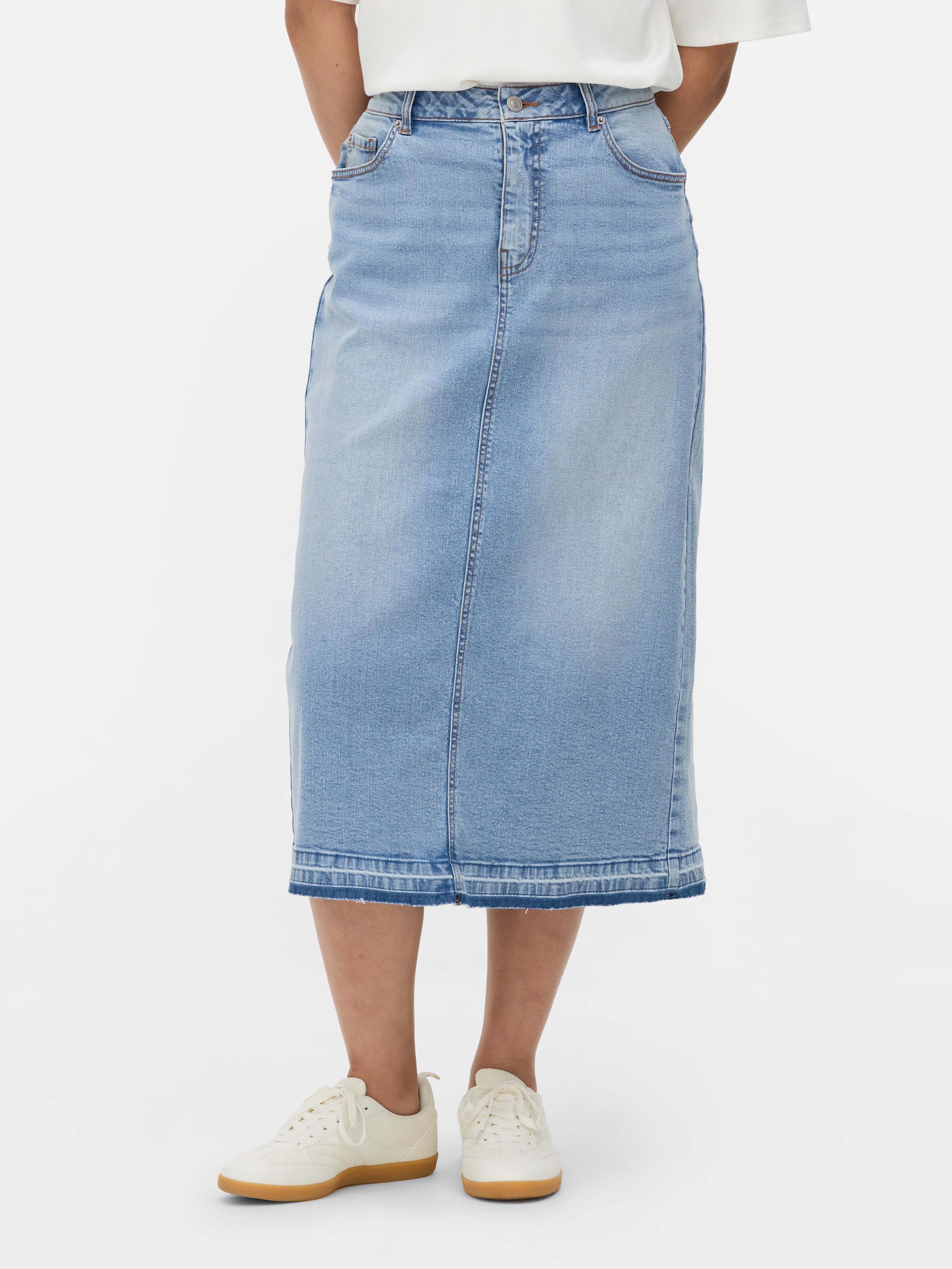 Gonna longuette in denim