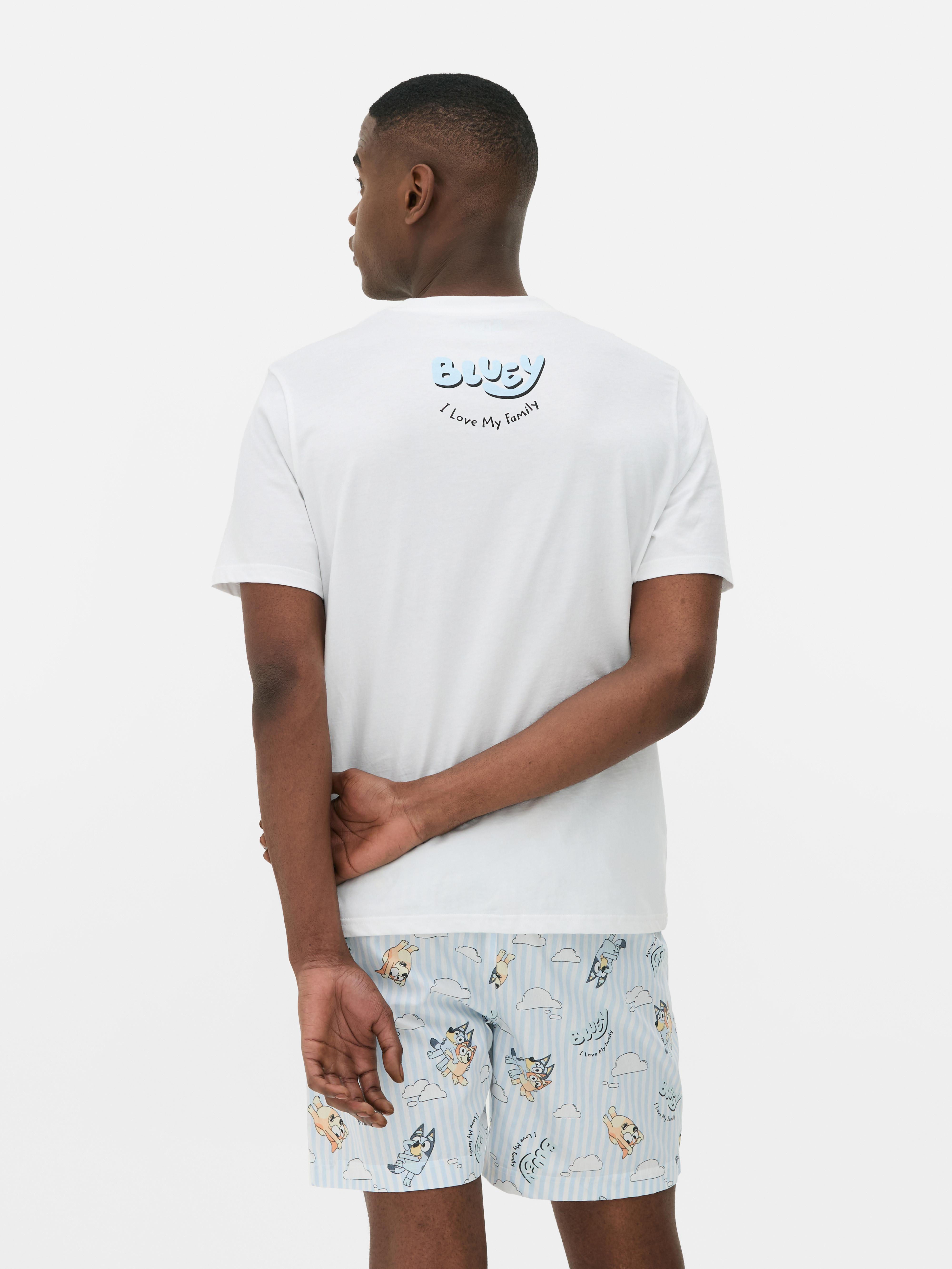 Pijama condizer família t-shirt/calções Bluey homem