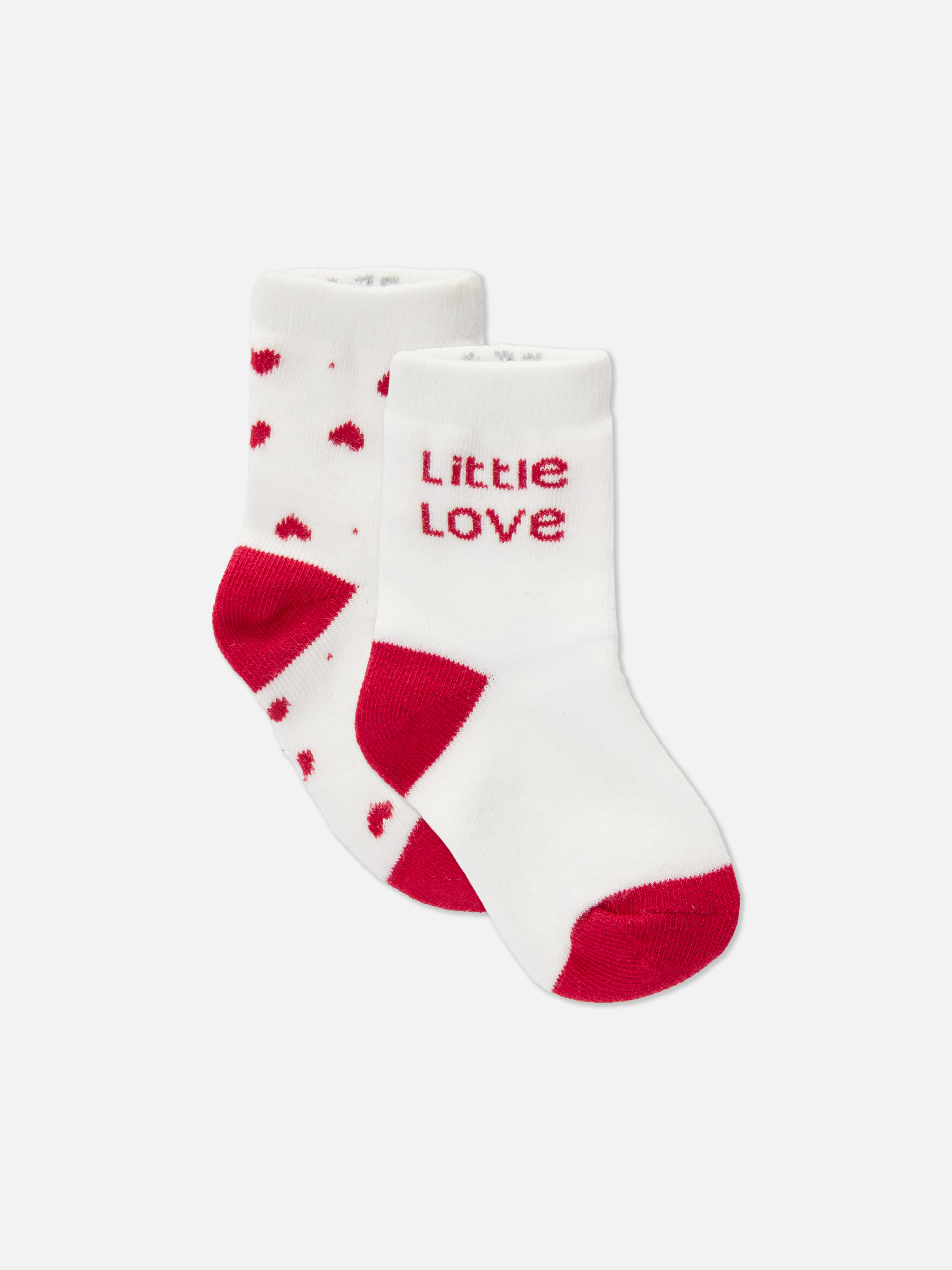 2pk Heart Socks