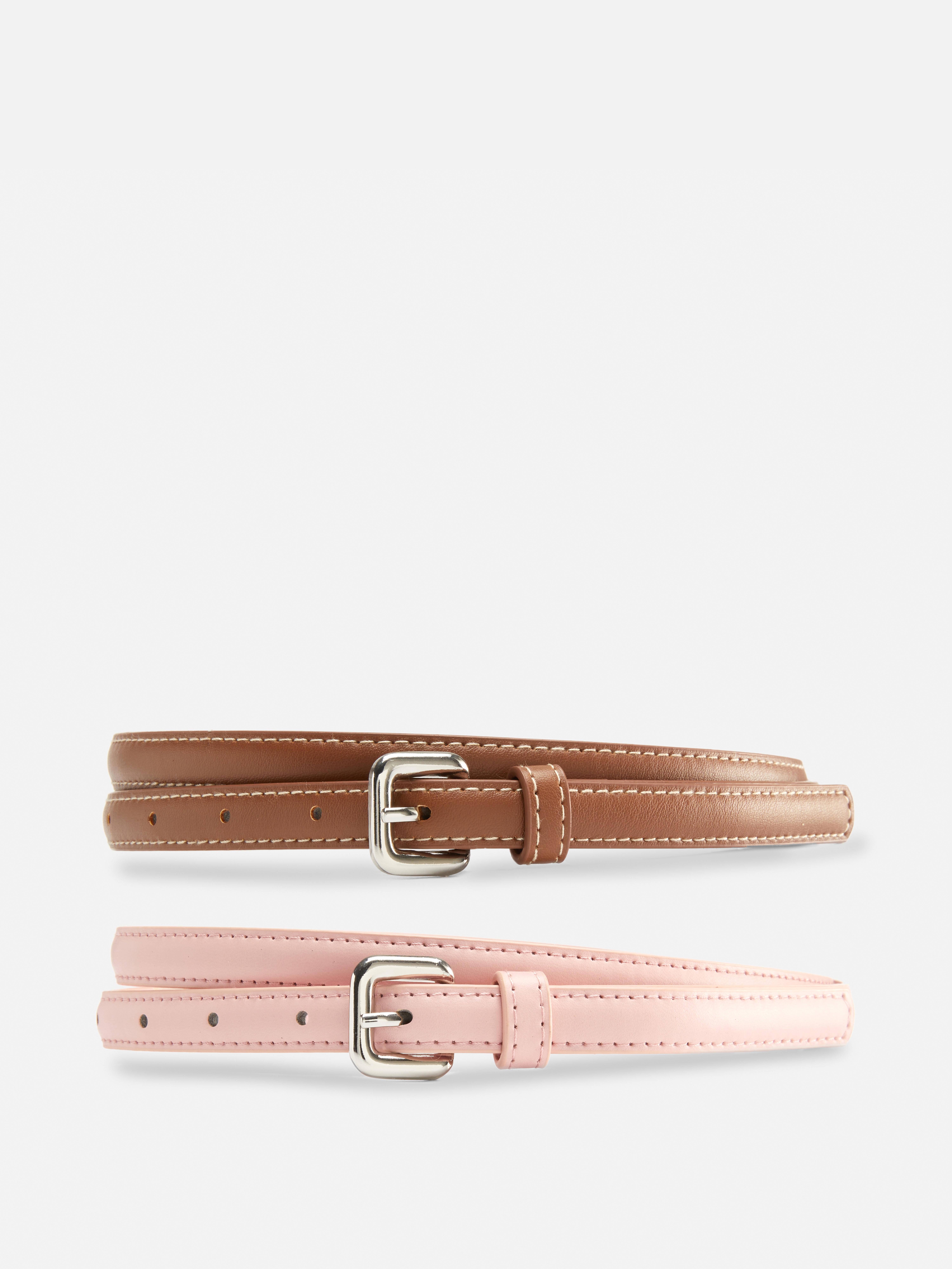 2pk Skinny Buckle Belts