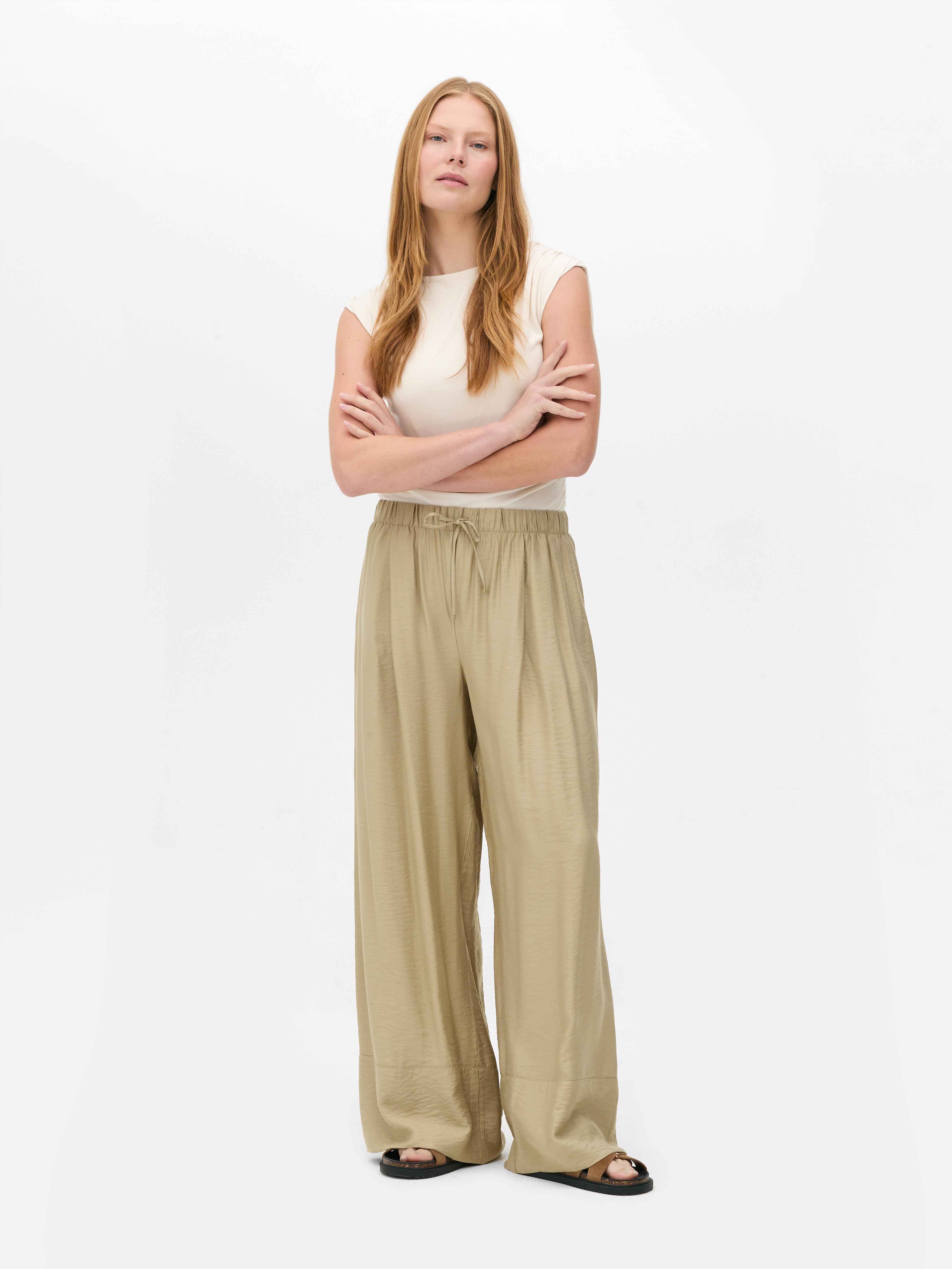 Satijnen broek met rechte pijpen The Edit
