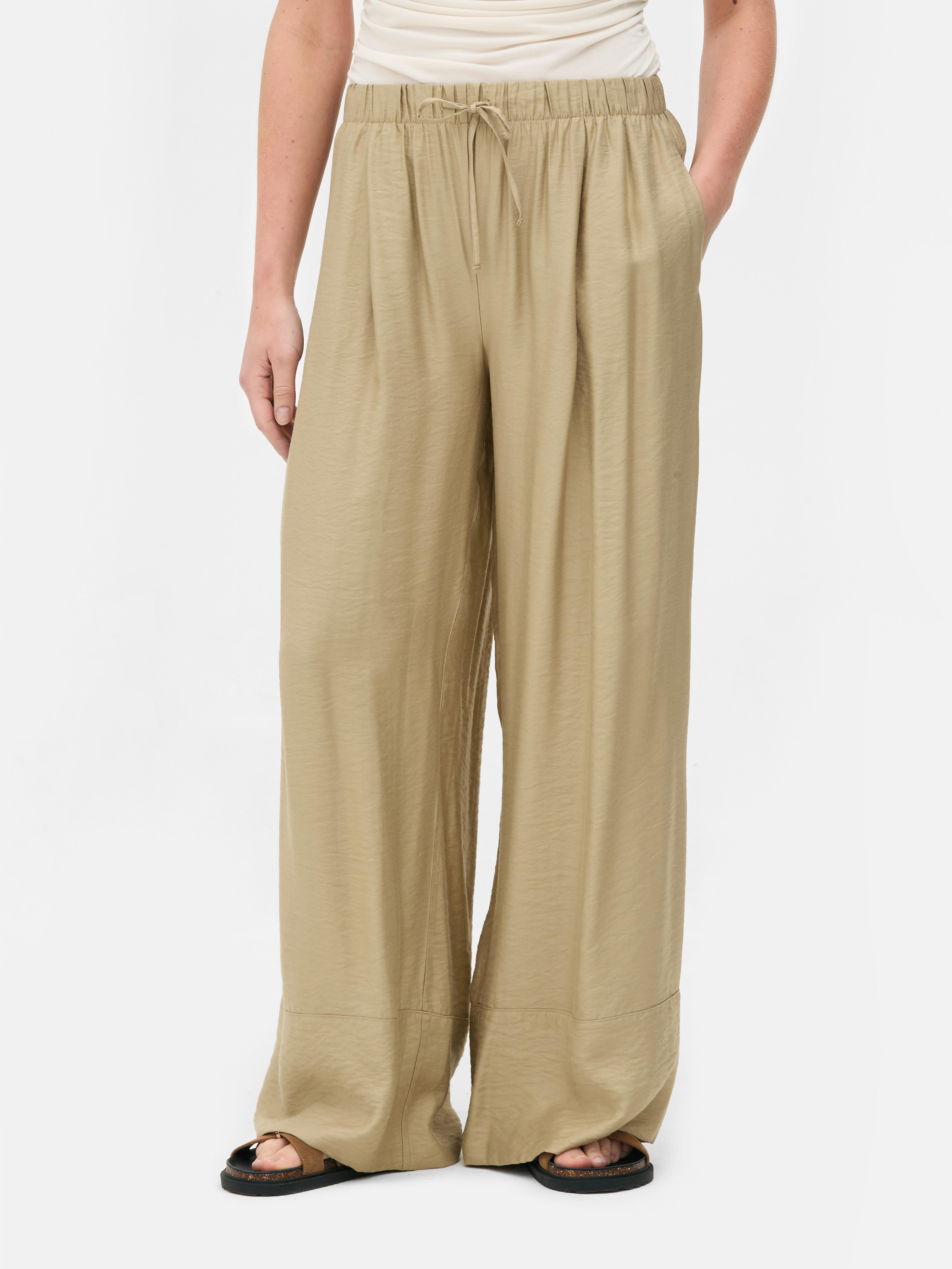 Satijnen broek met rechte pijpen The Edit