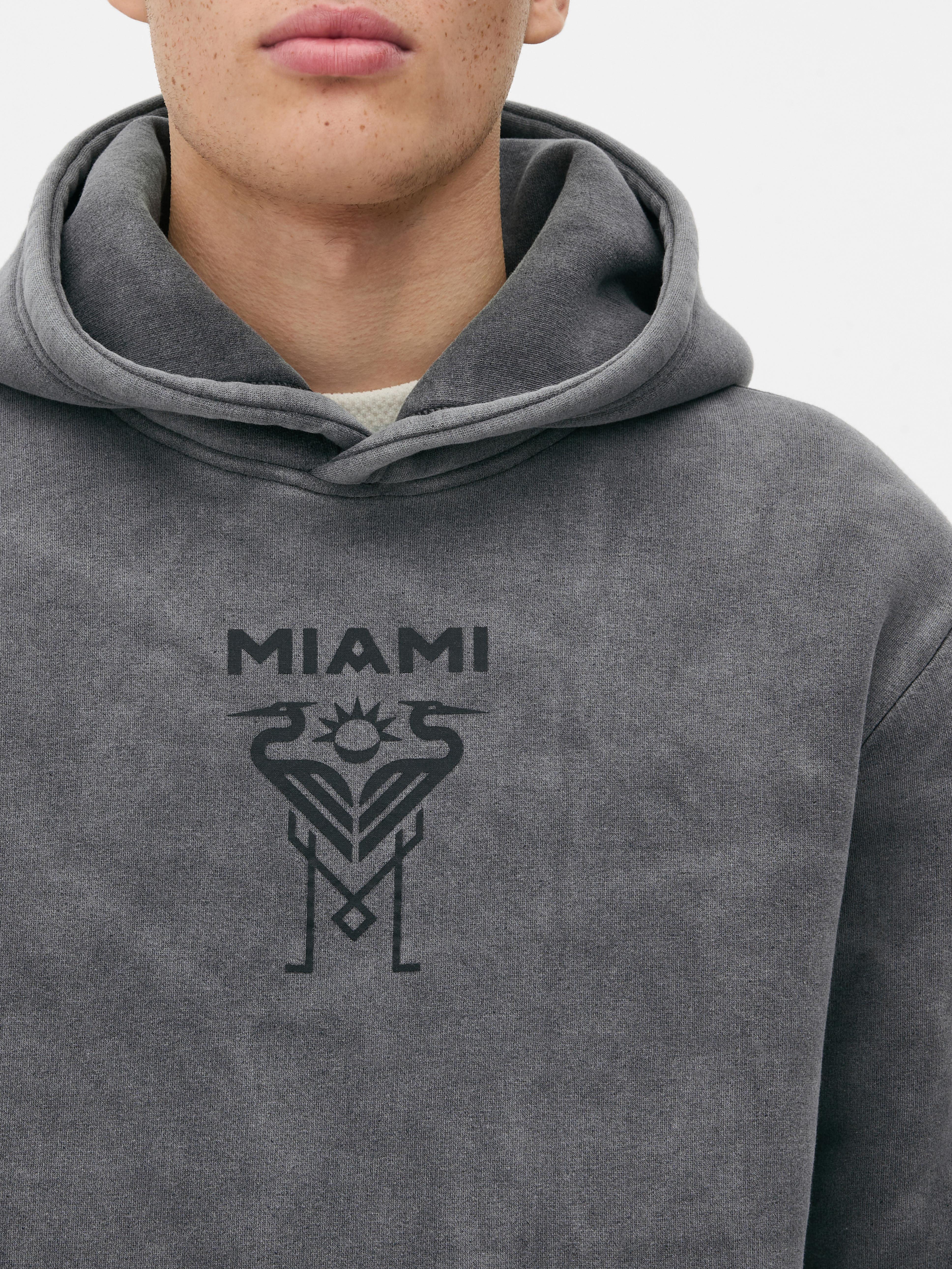 Inter Miami CF koptatott hatású kapucnis pulóver