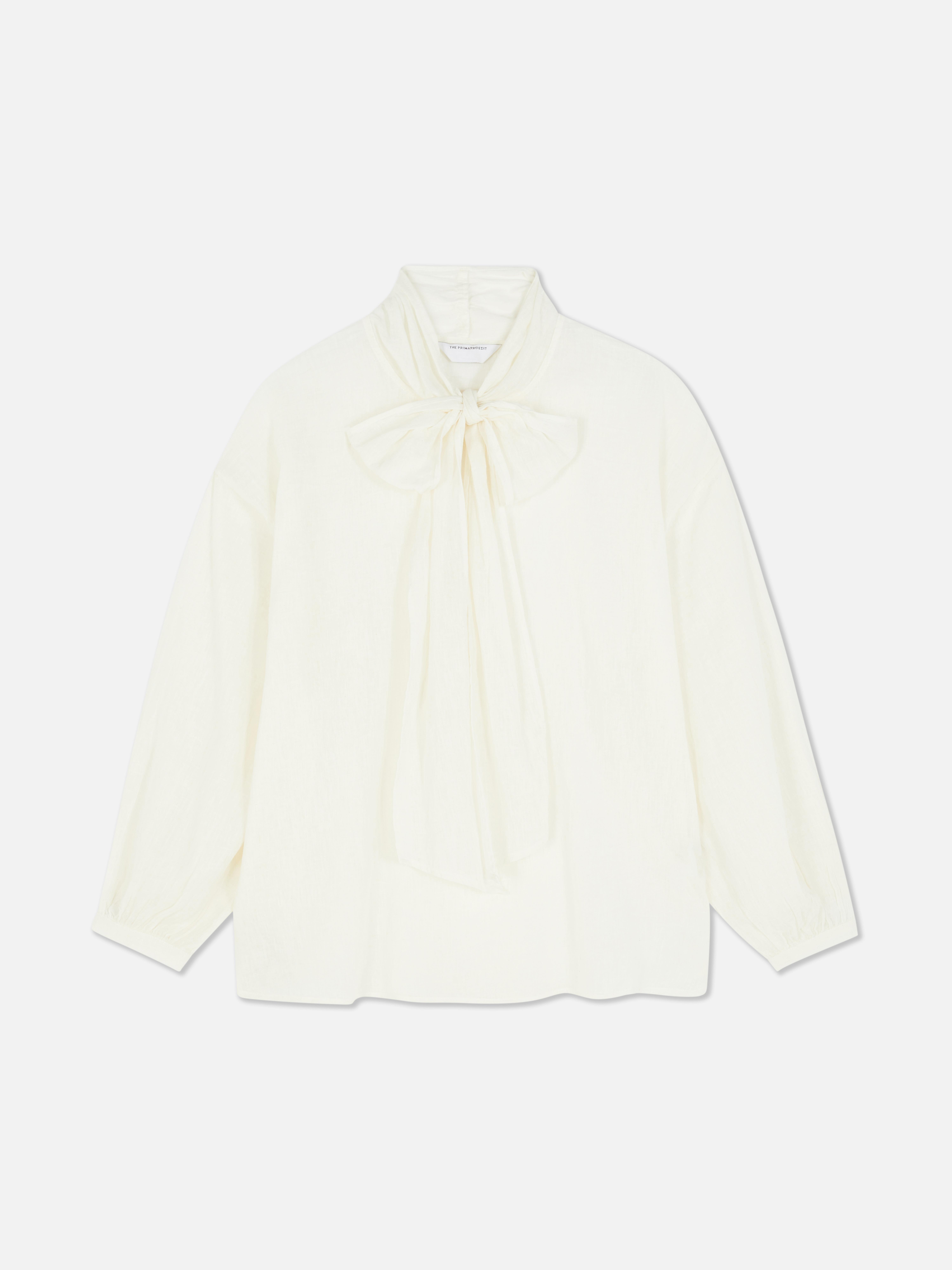 Blouse met strikkraag The Edit