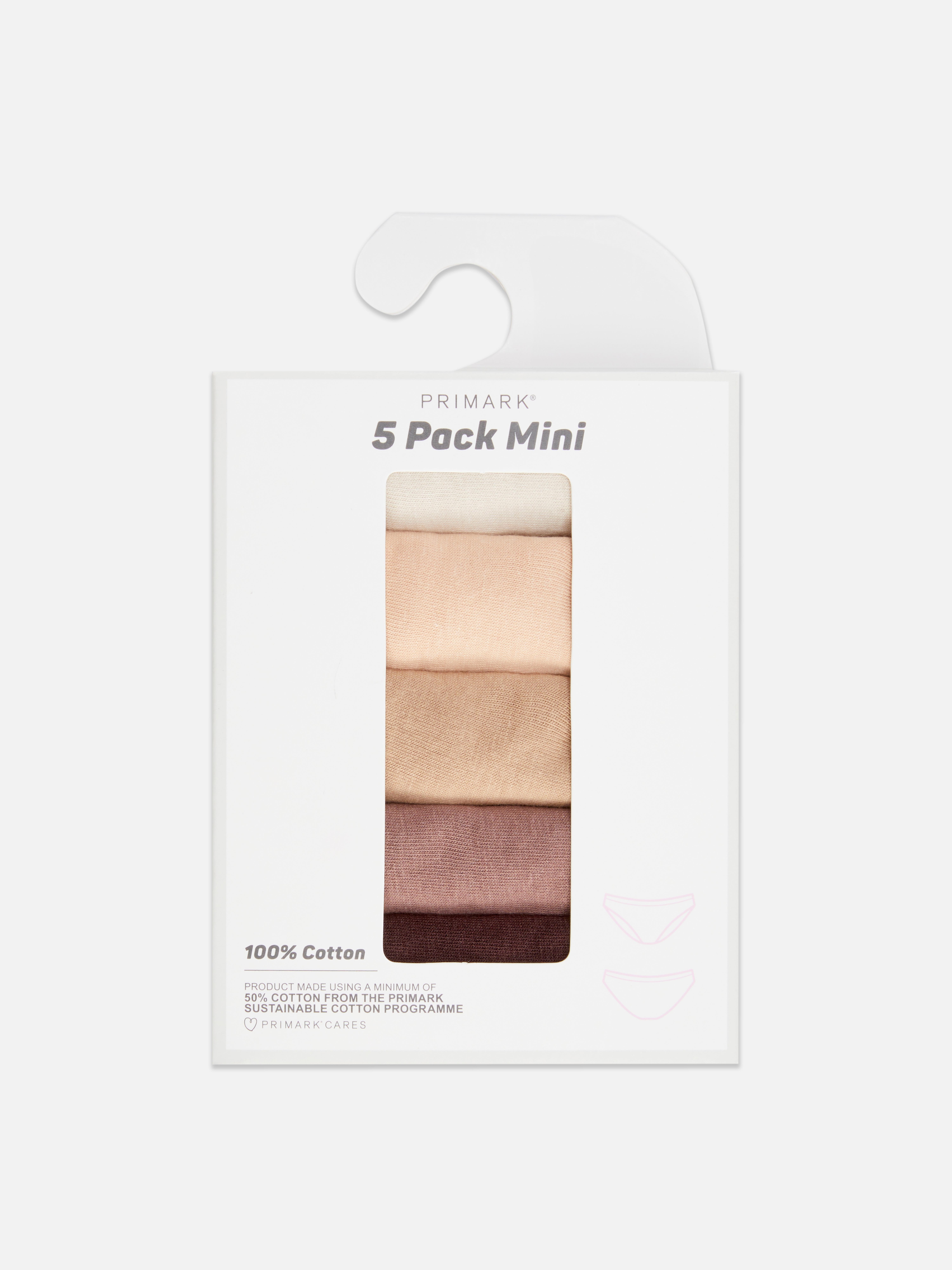 Pack de 5 braguitas mini de colores neutros