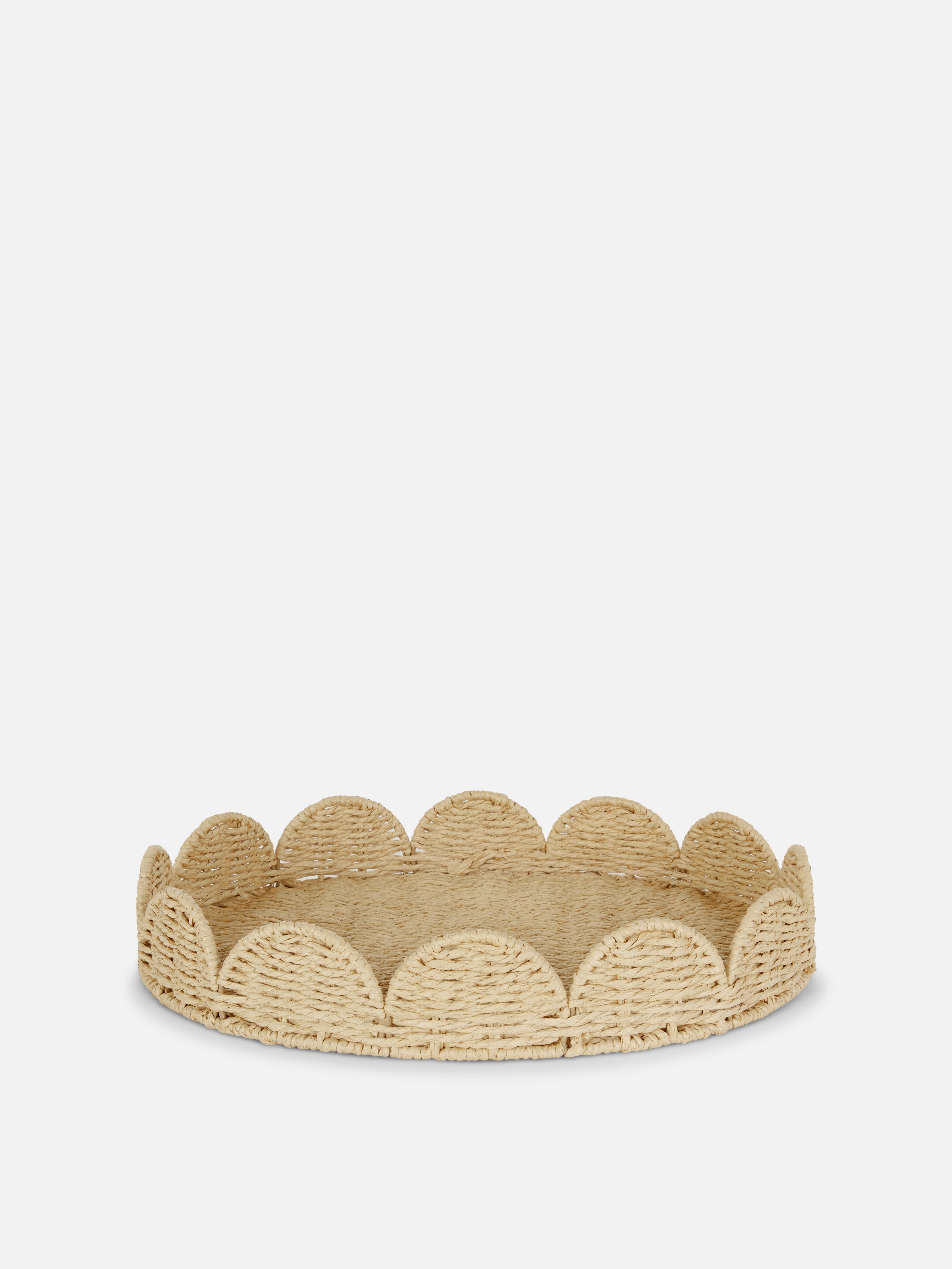 Large Seagrass Oval Scalloped Tray