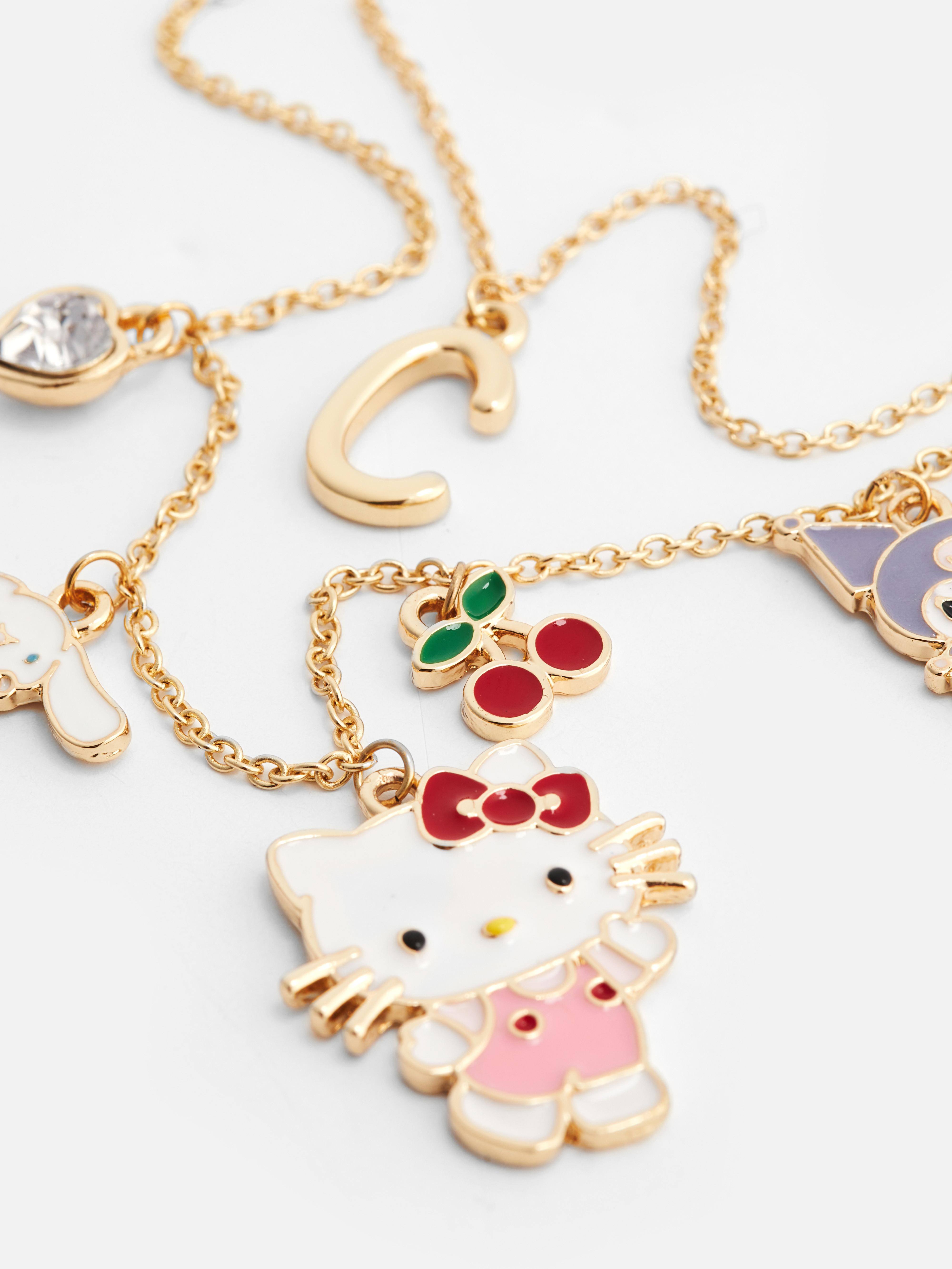 Collana con ciondolo iniziale Hello Kitty