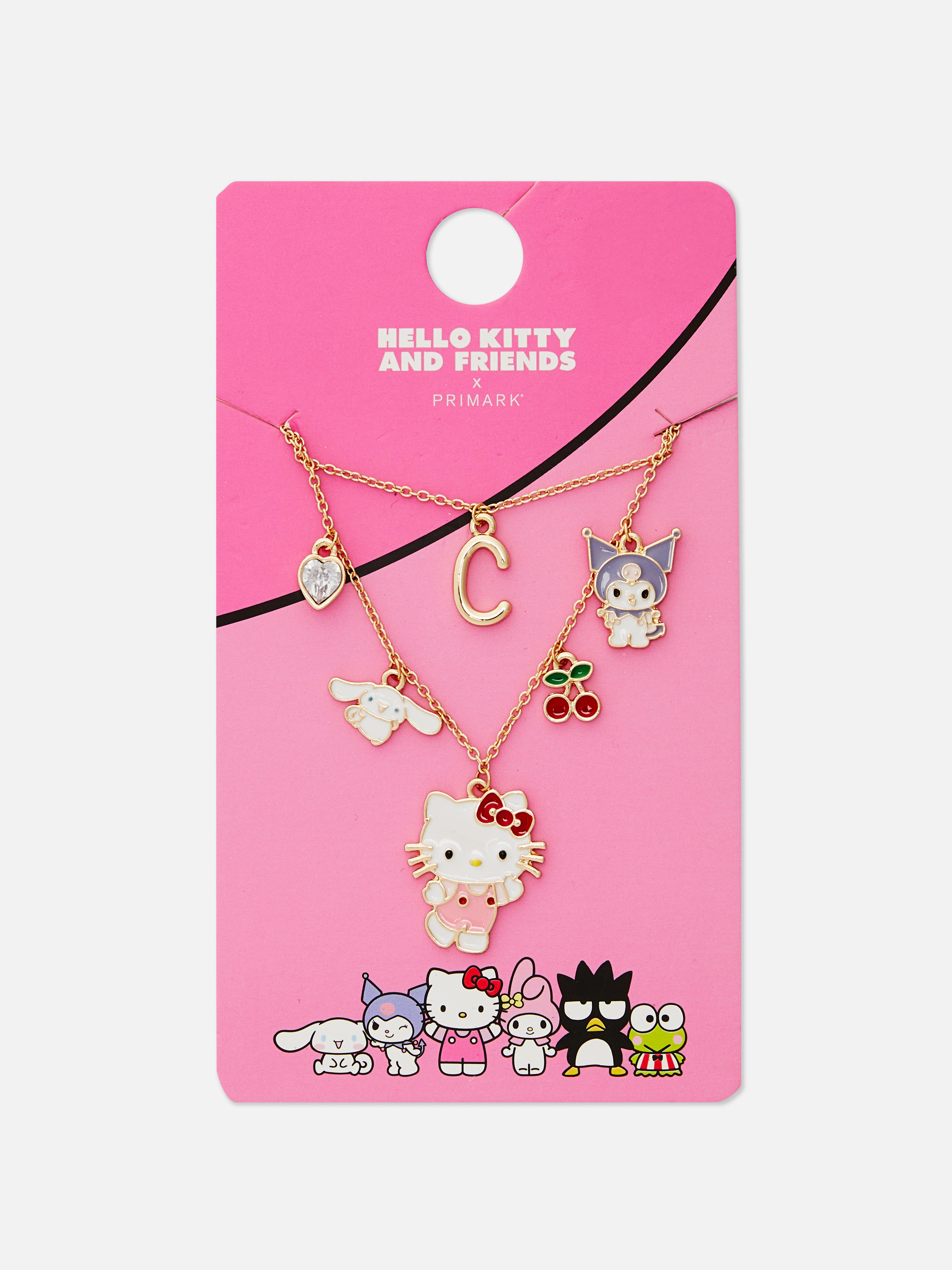 Collana con ciondolo iniziale Hello Kitty