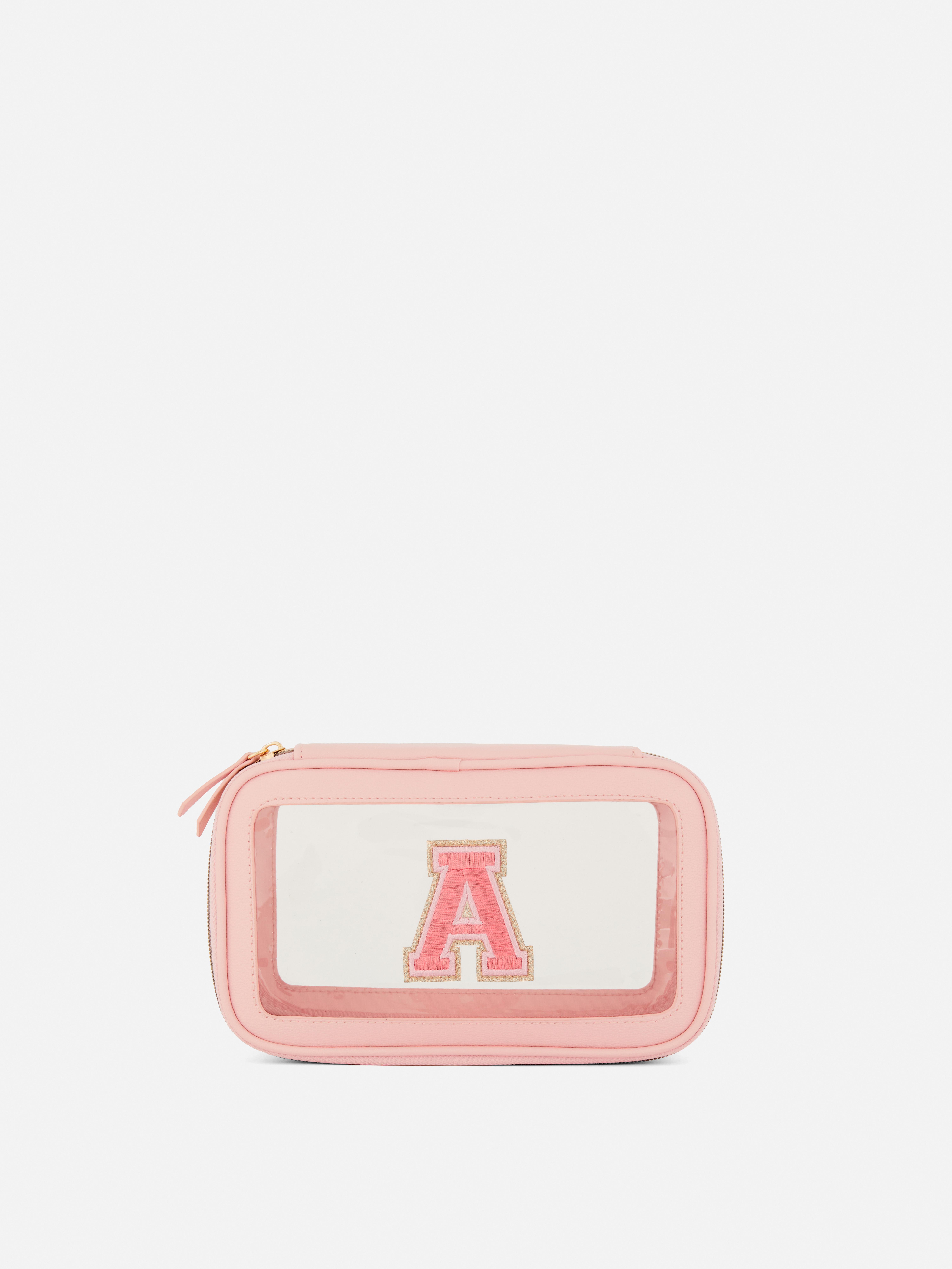 Trousse à maquillage transparente à initiale