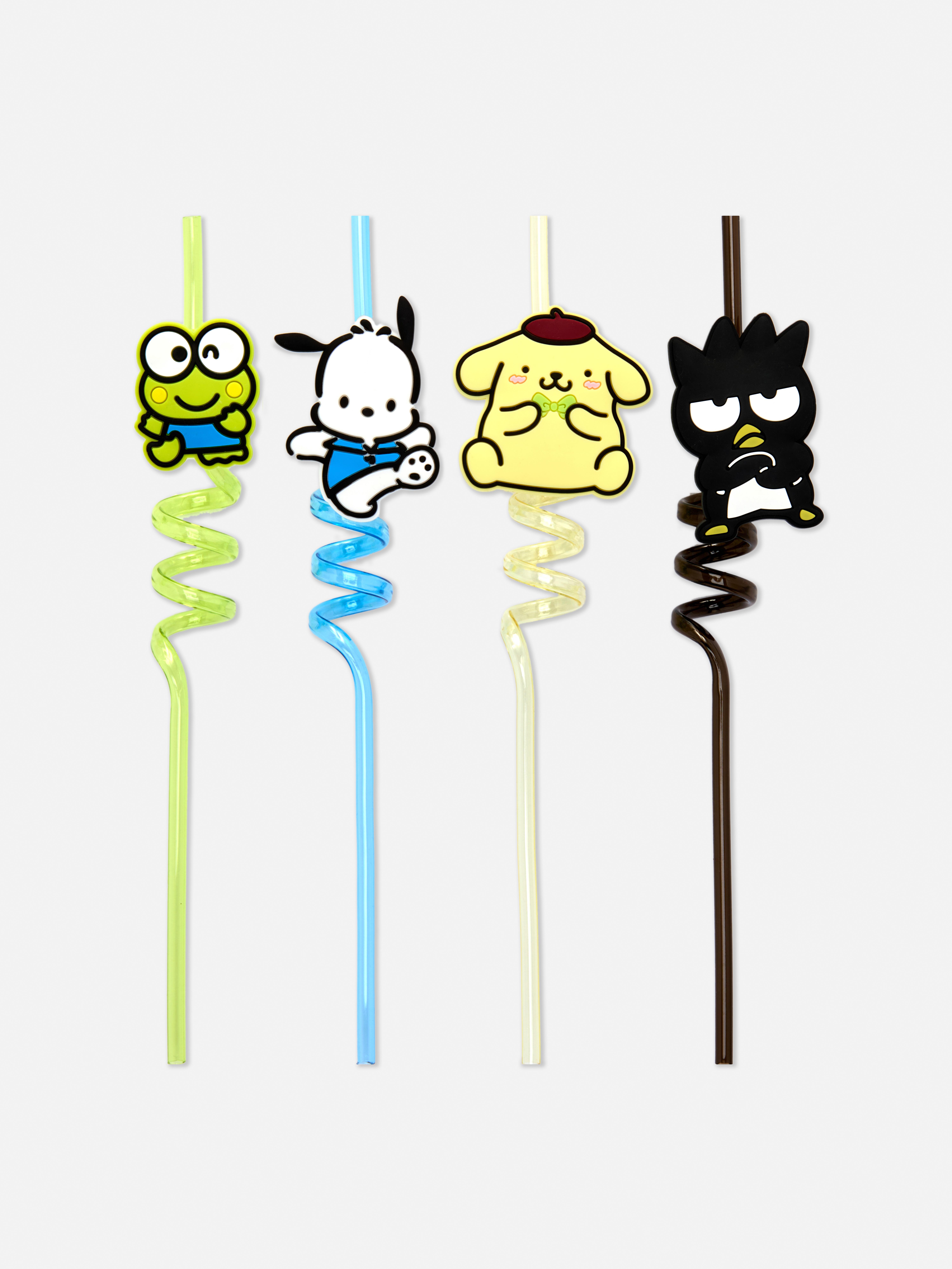 4pk Hello Kitty And Friends Curley Straws
