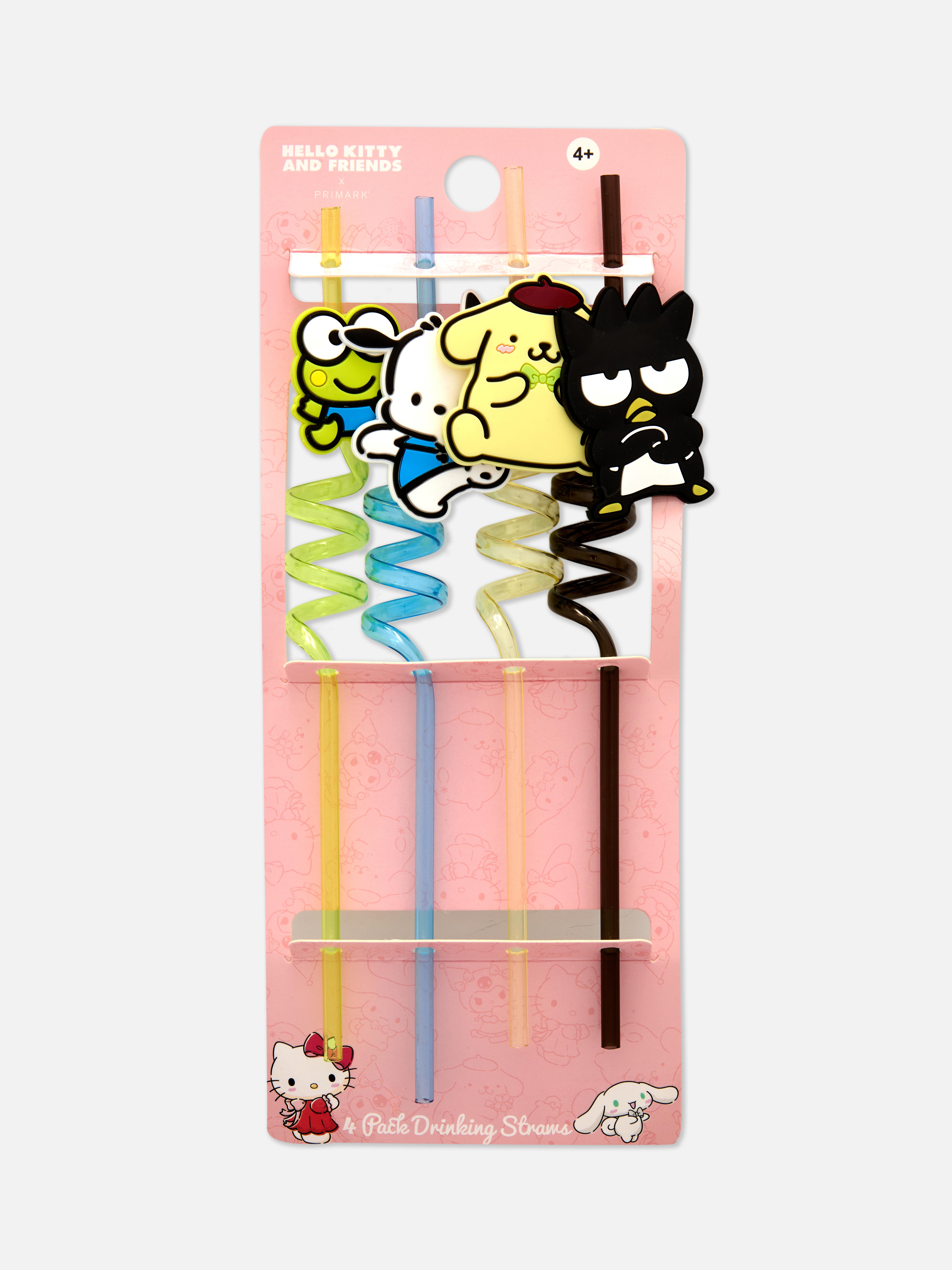Zakręcone słomki z motywem Hello Kitty i przyjaciół, 4 szt.
