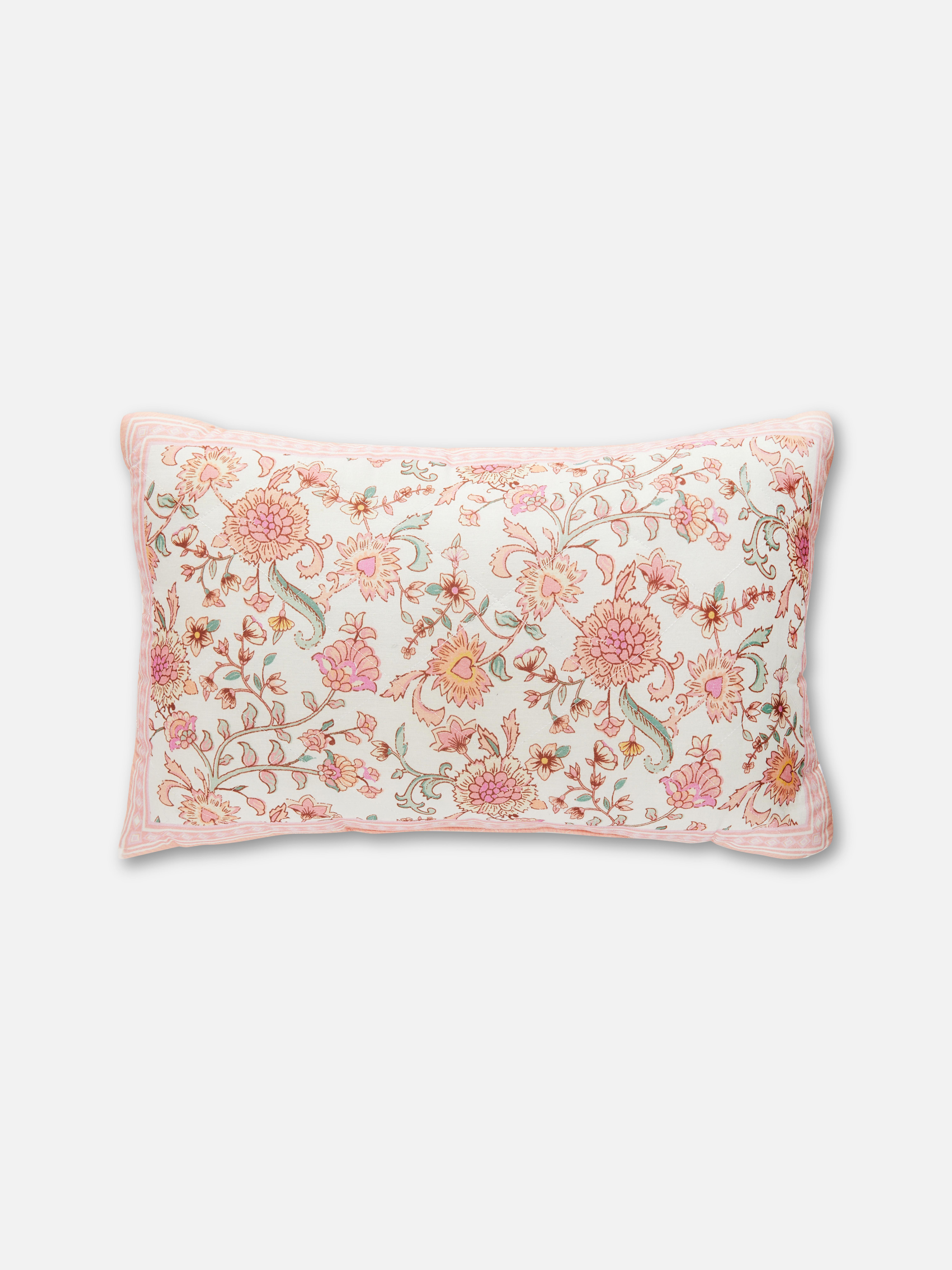 Längliches Kissen mit Blumenmuster