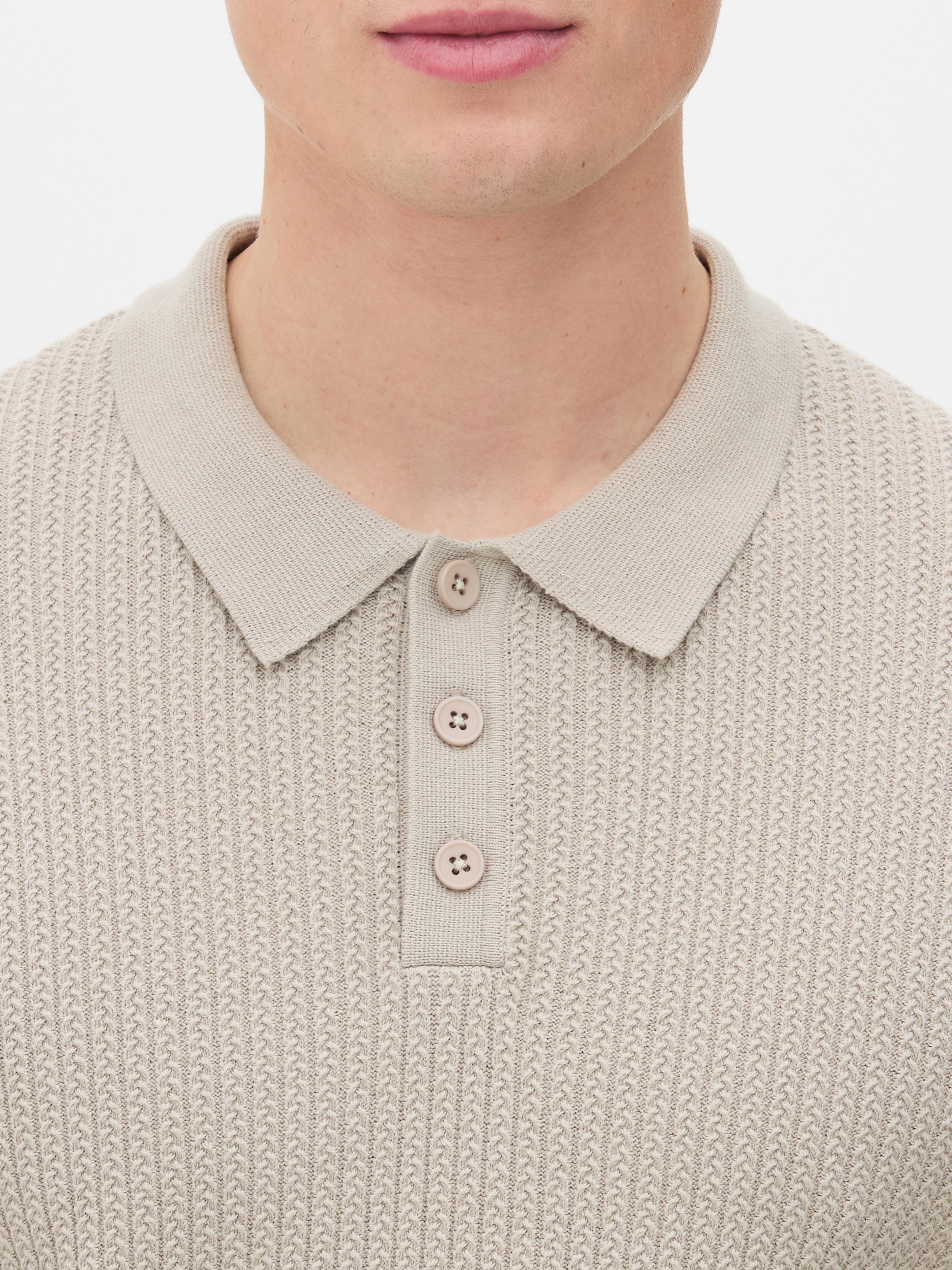 Tricou polo tricotat cu mânecă scurtă