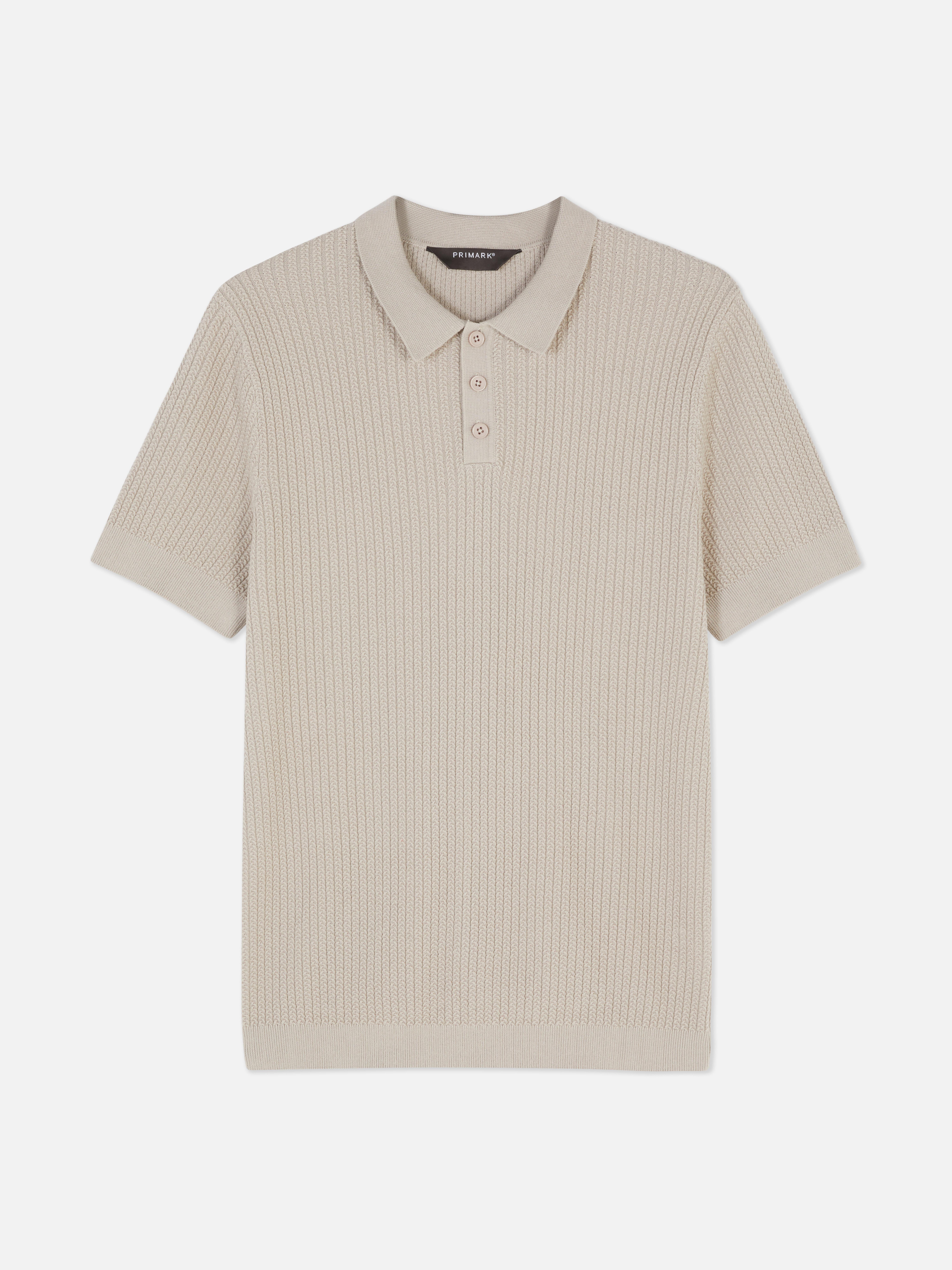 Tricou polo tricotat cu mânecă scurtă