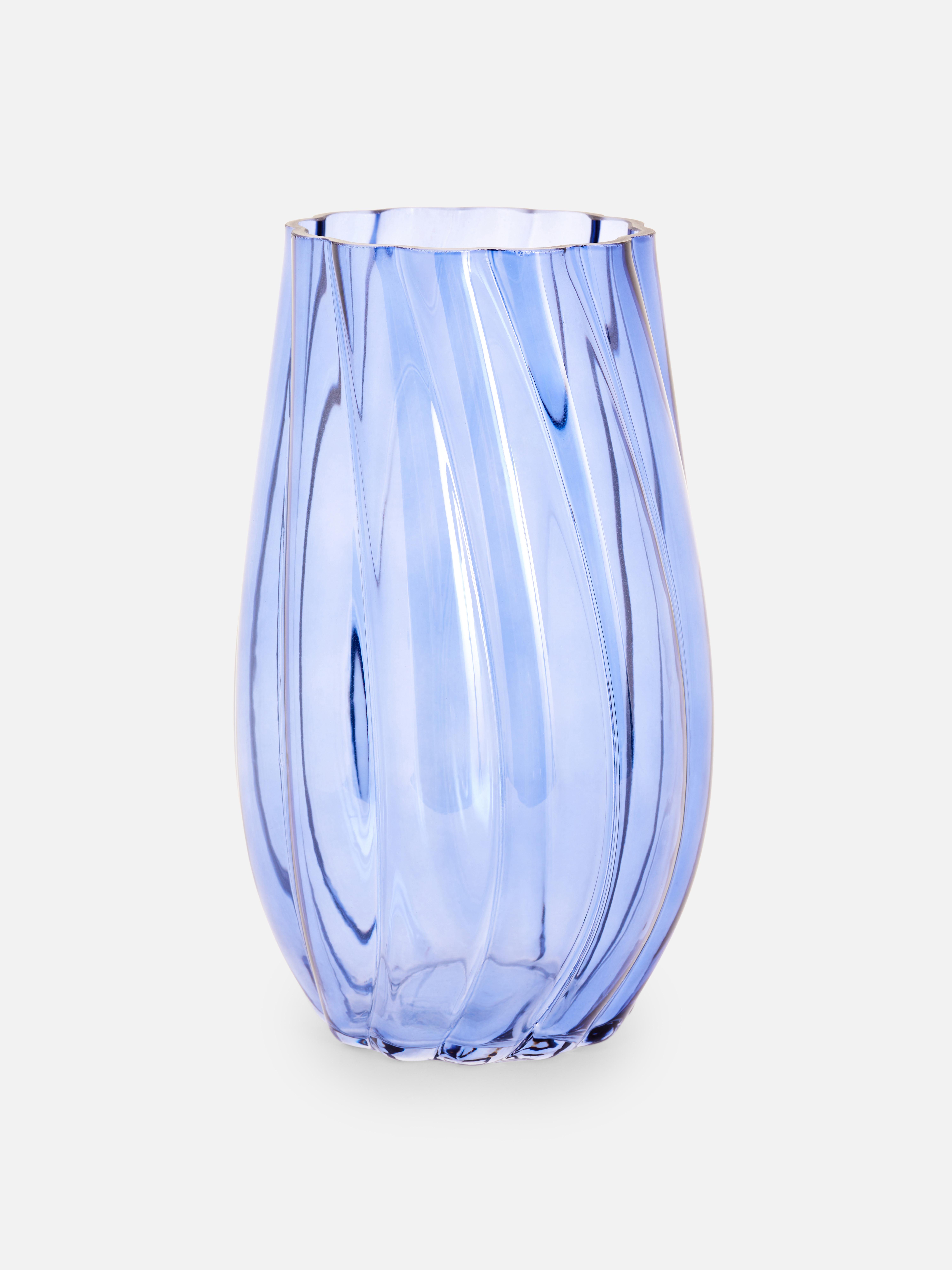 Wave Glass Vase Blue