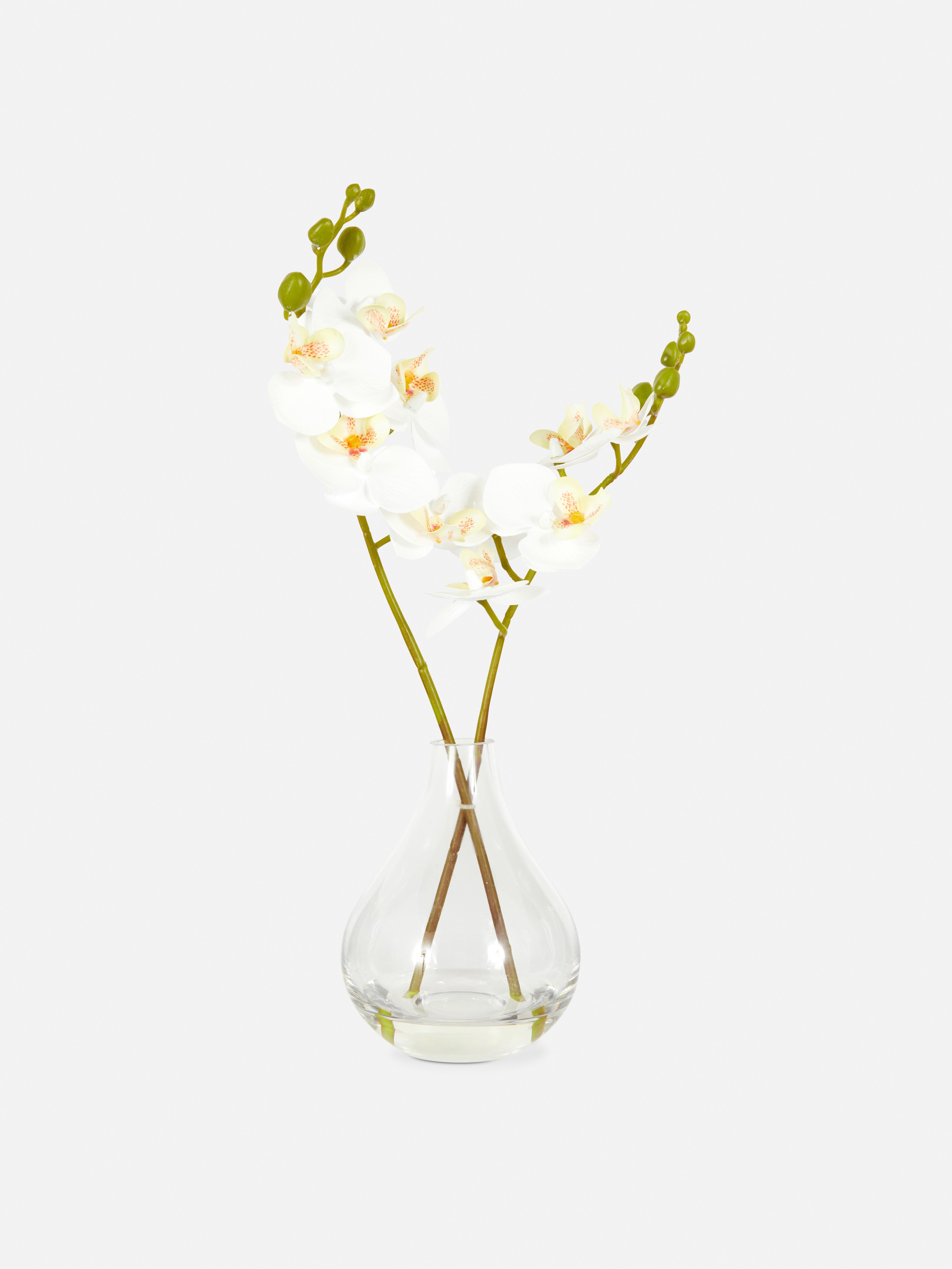 Arreglo floral con orquídeas sintéticas