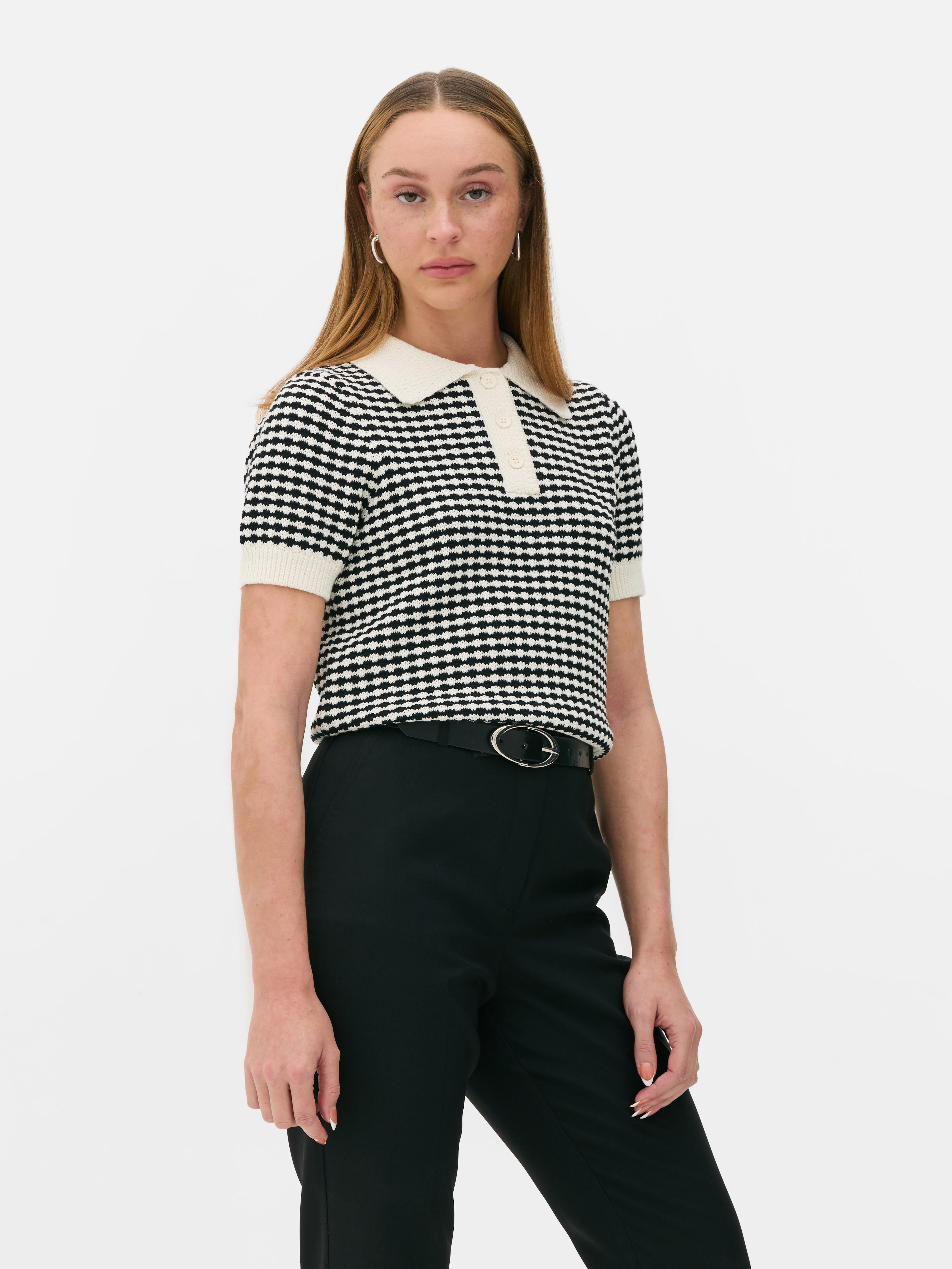 Check Textured Polo Shirt