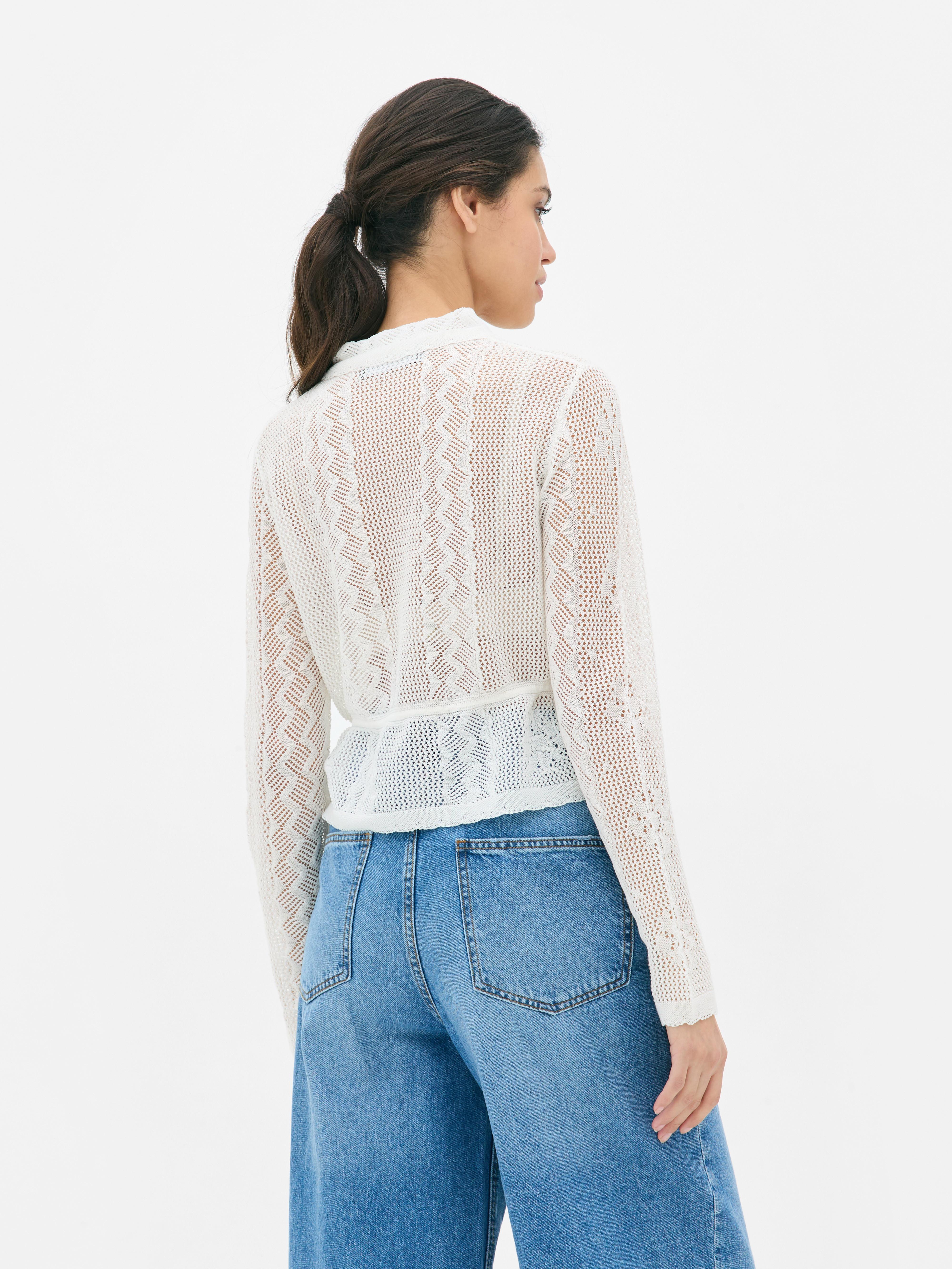 Cardigan pointelle cu nasturi