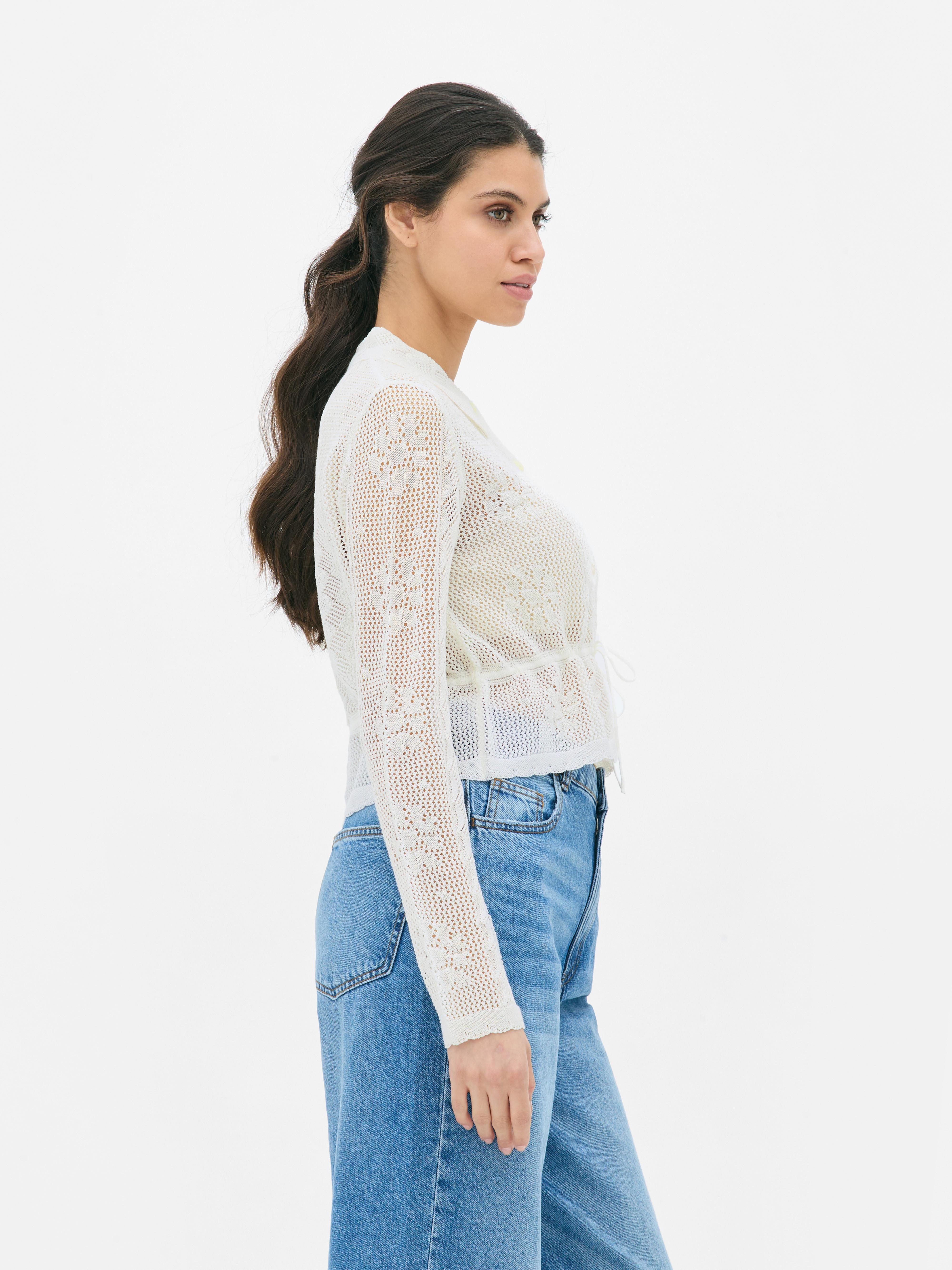 Cardigan pointelle cu nasturi