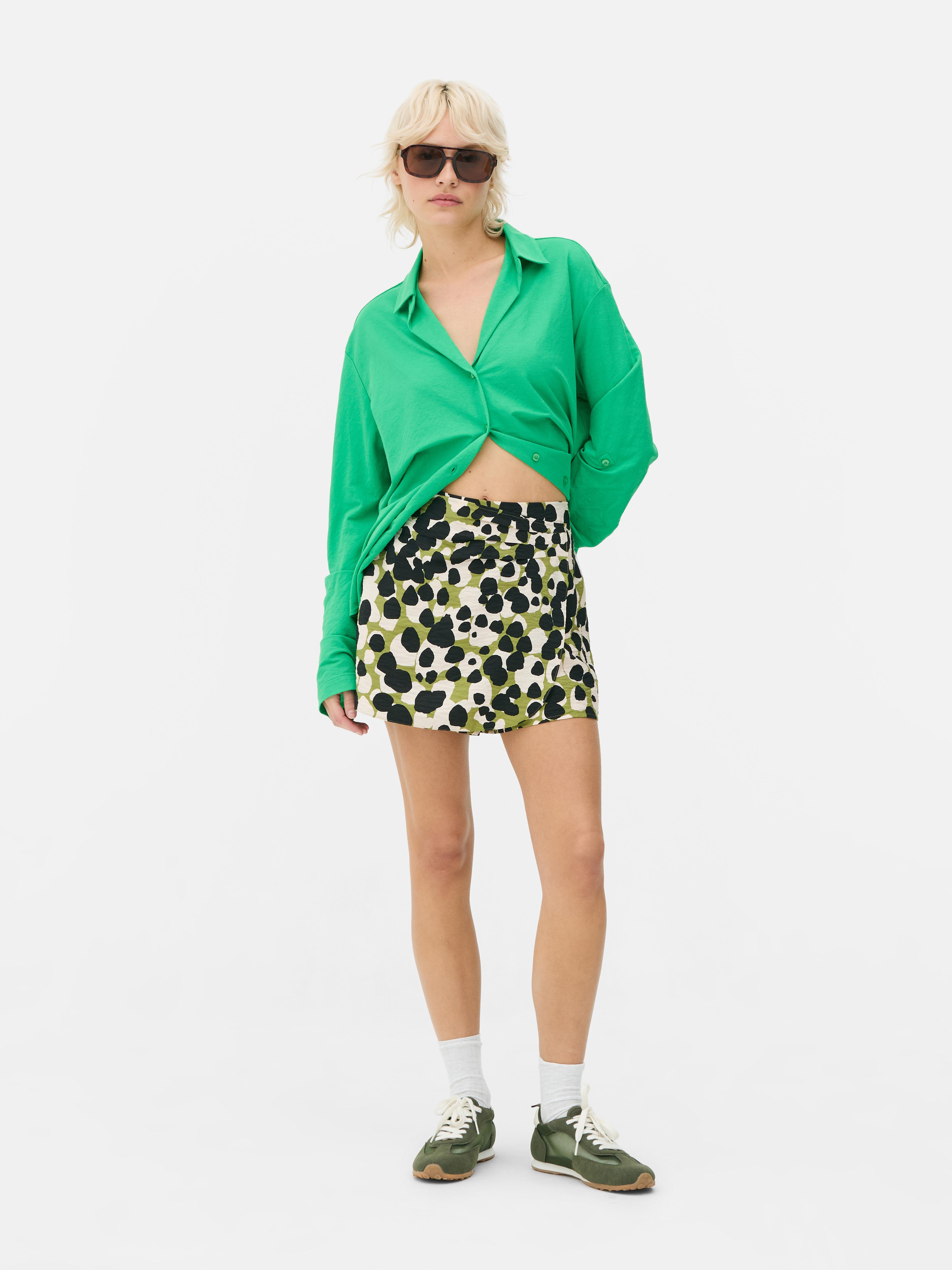 Printed Mini Skort Light Green