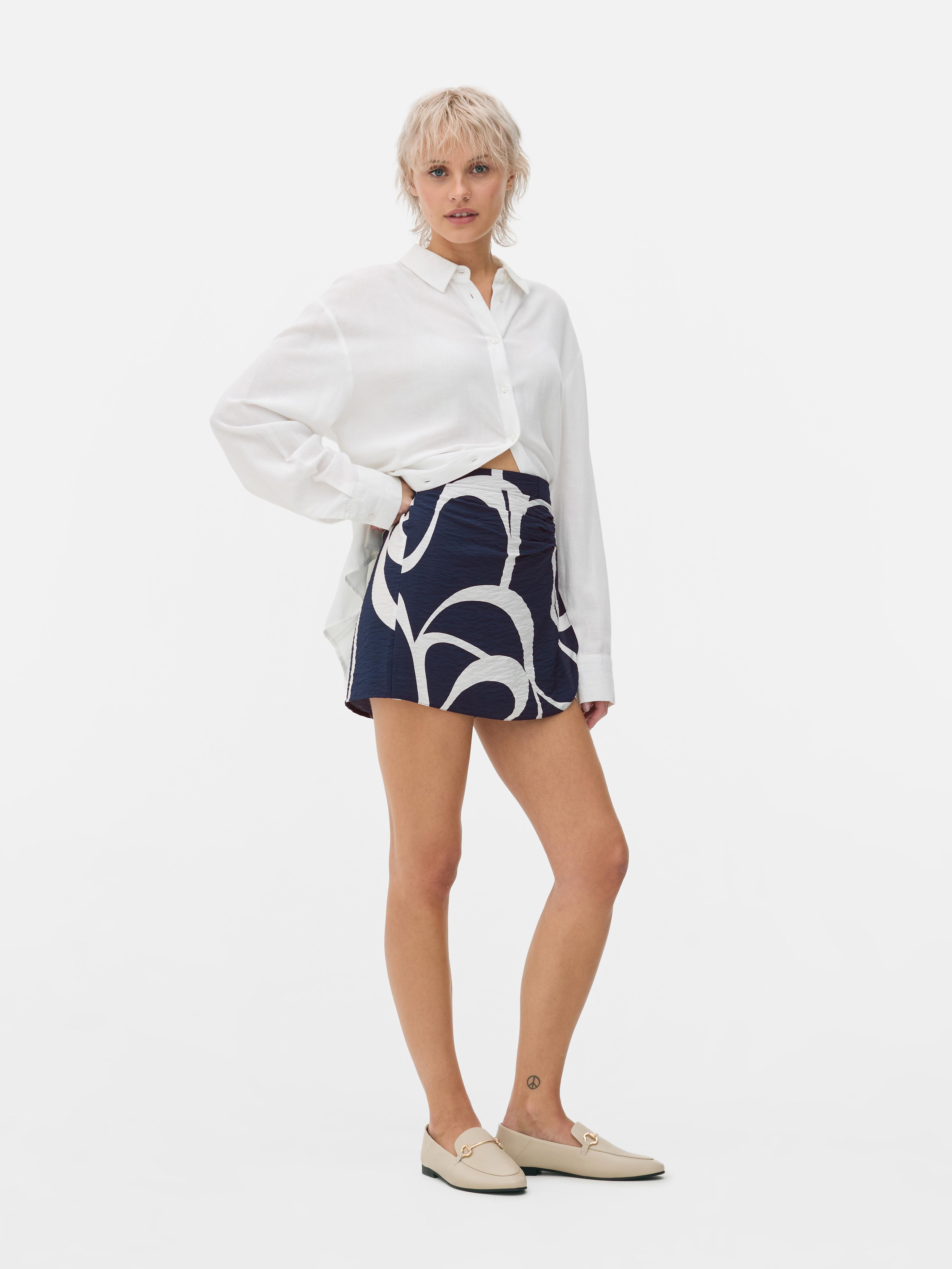 Printed Mini Skort Navy