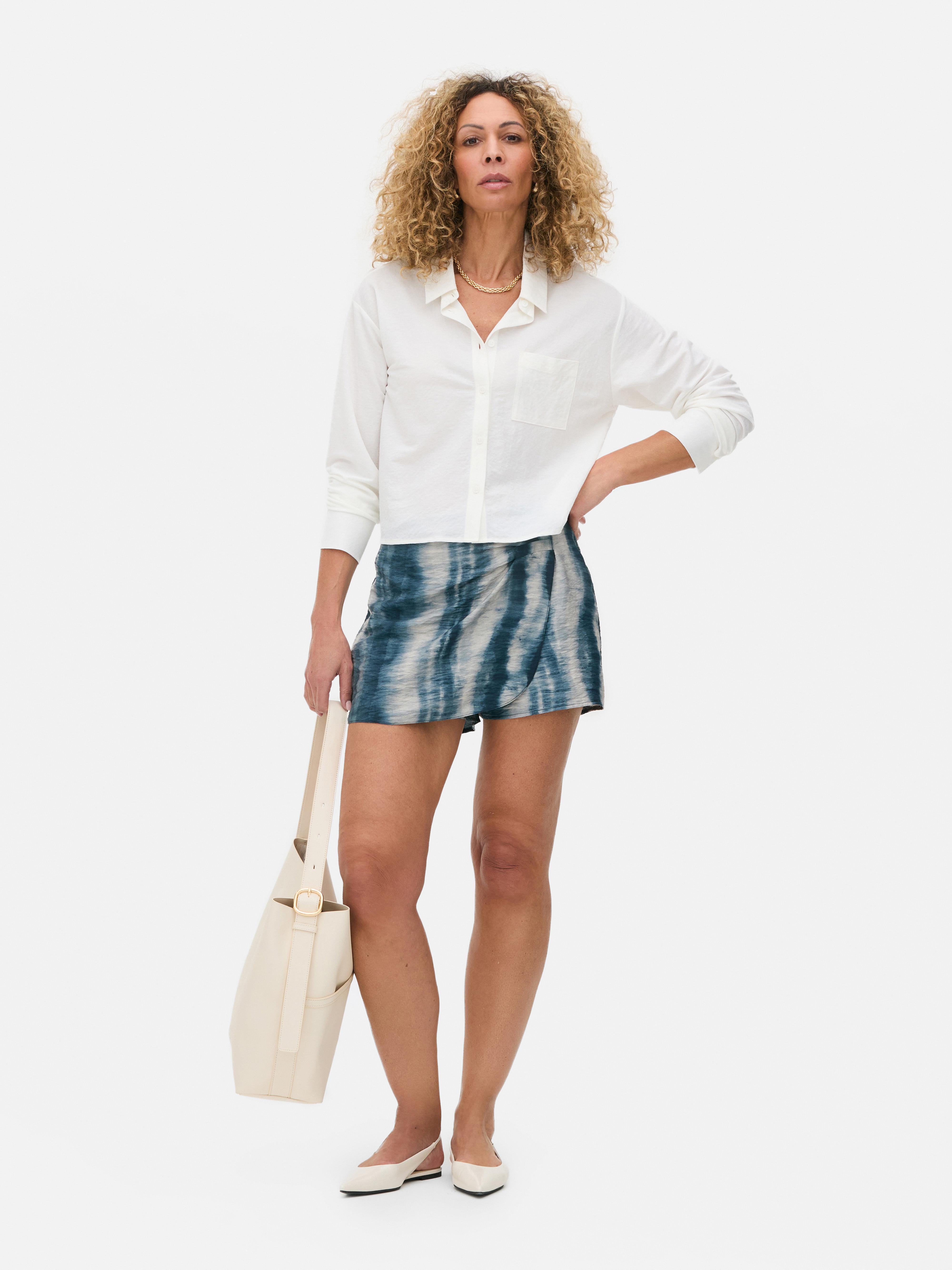 Printed Mini Skort White/Black