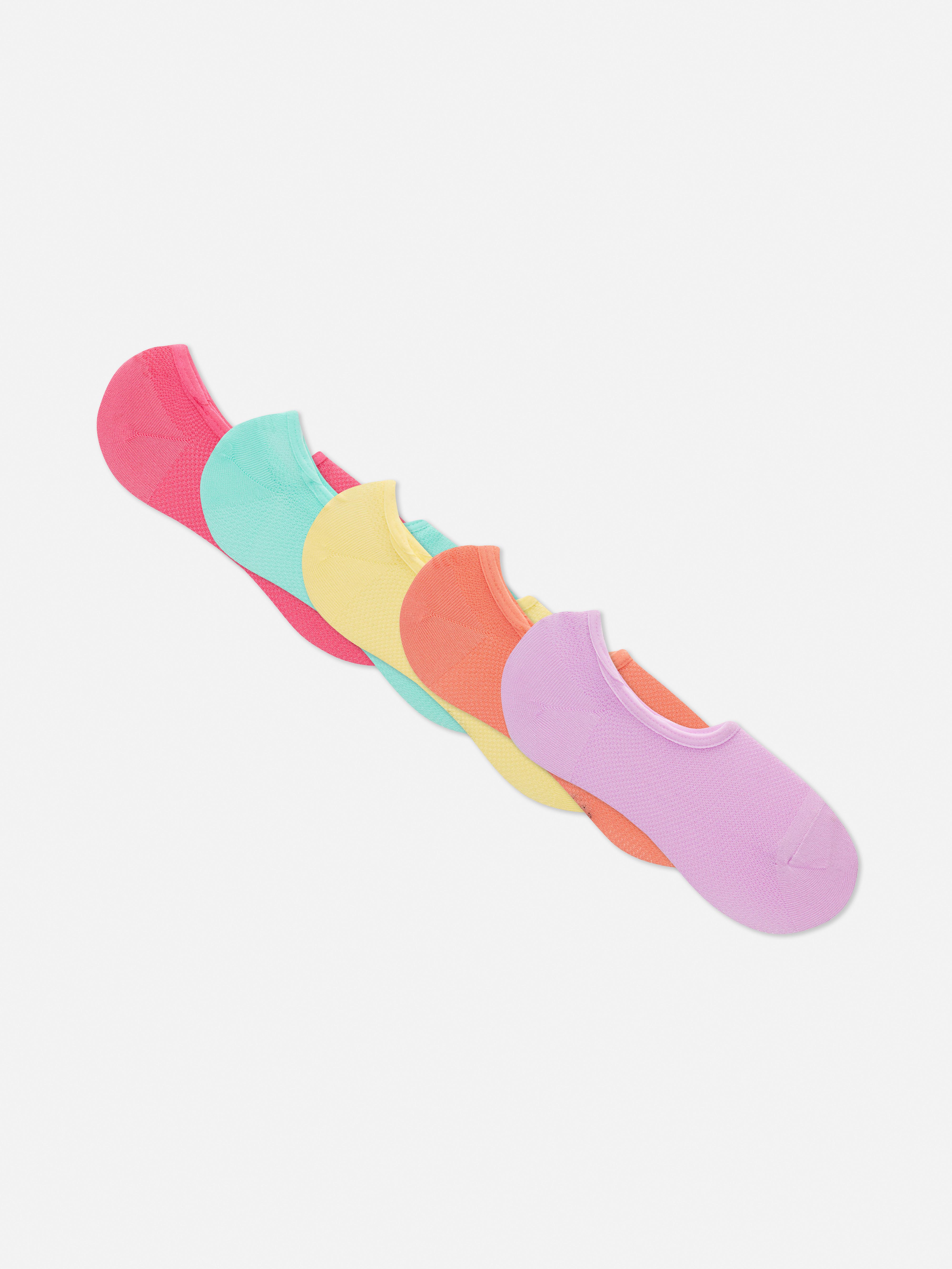 Lot de 5 paires de chaussettes invisibles fluo