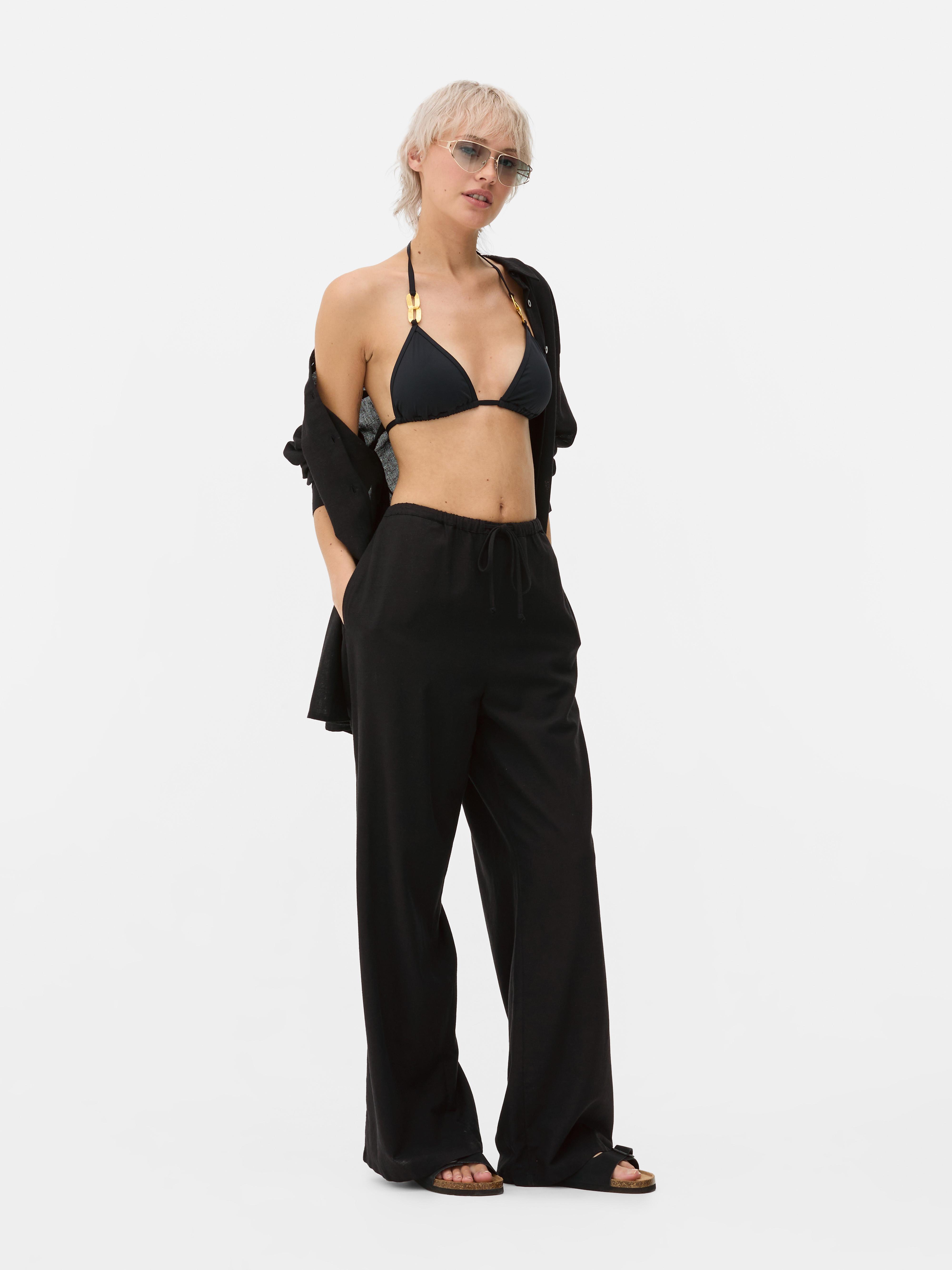 Pantalones con cinturilla Negro