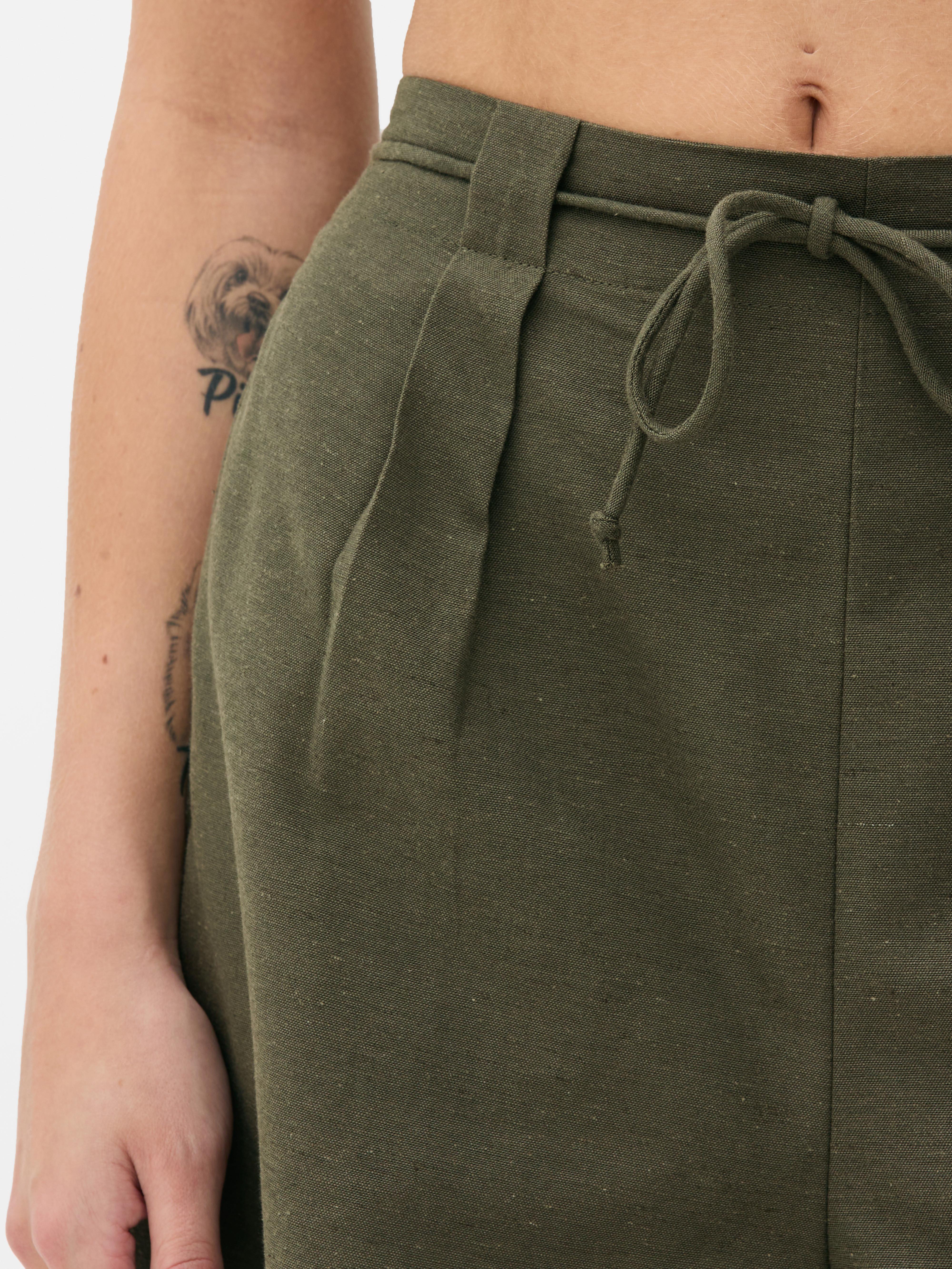 Cotton Blend Tie Shorts