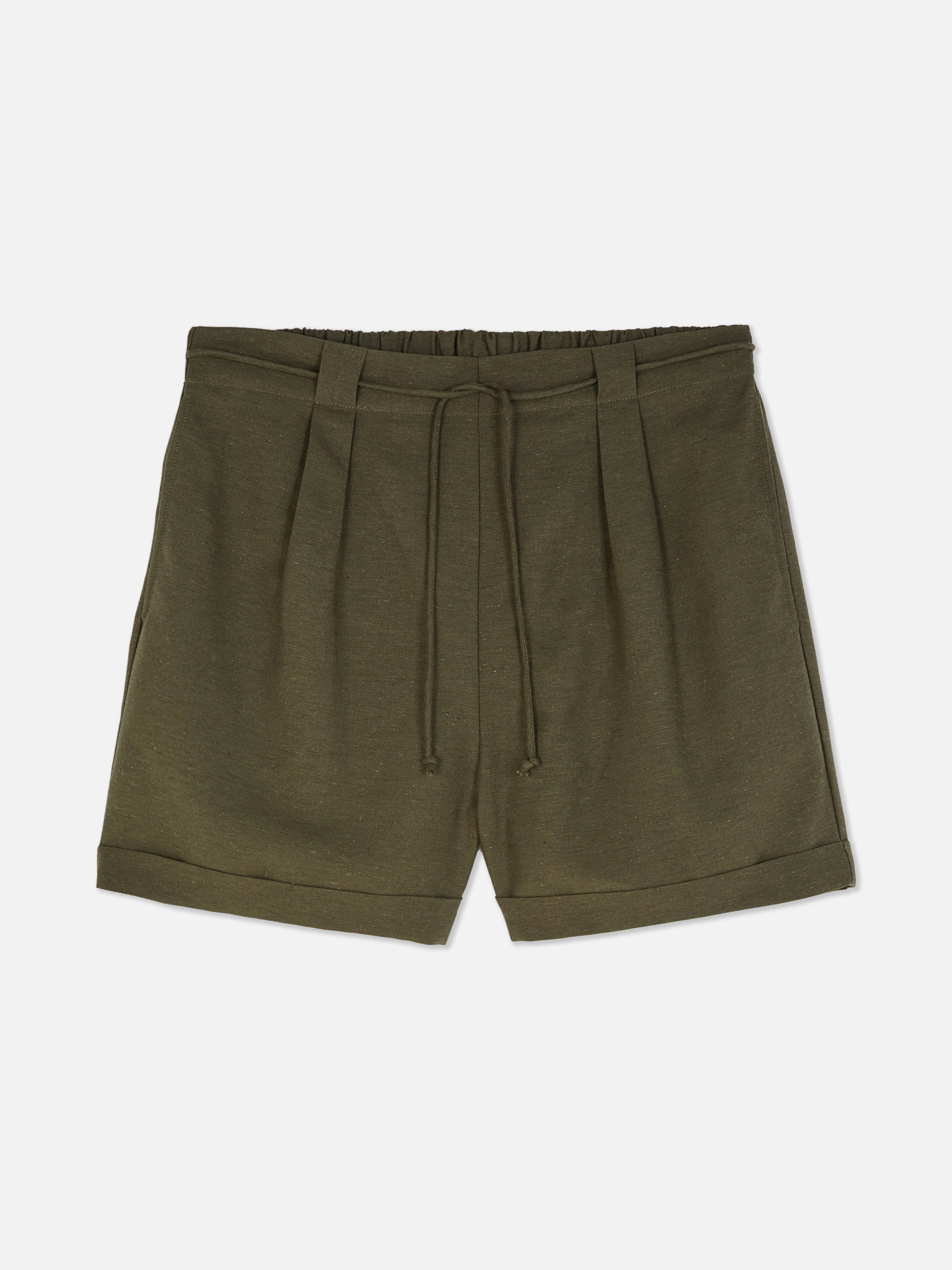 Cotton Blend Tie Shorts