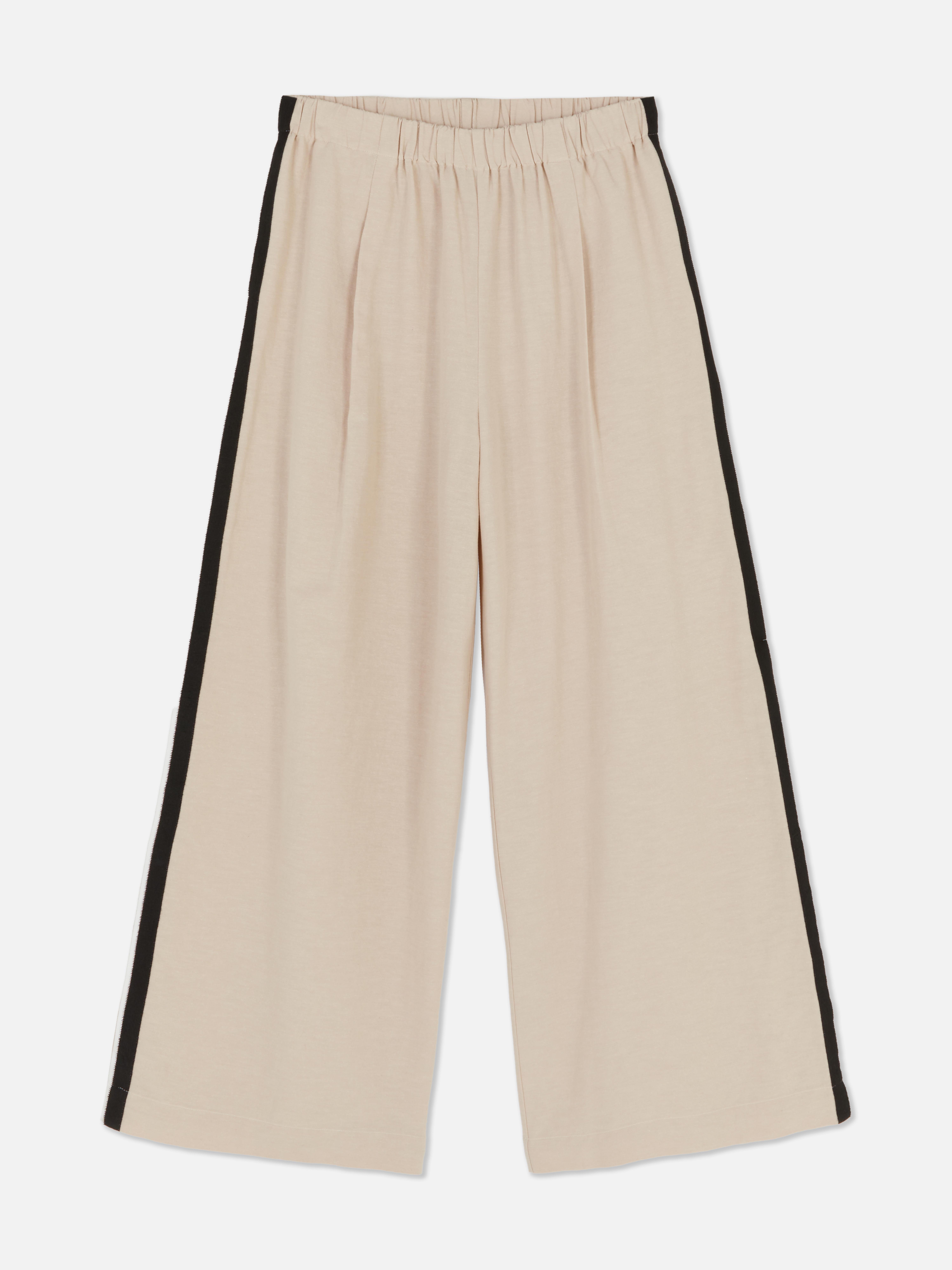 Women's Stone Side Stripe Wide Leg Pants | Primark