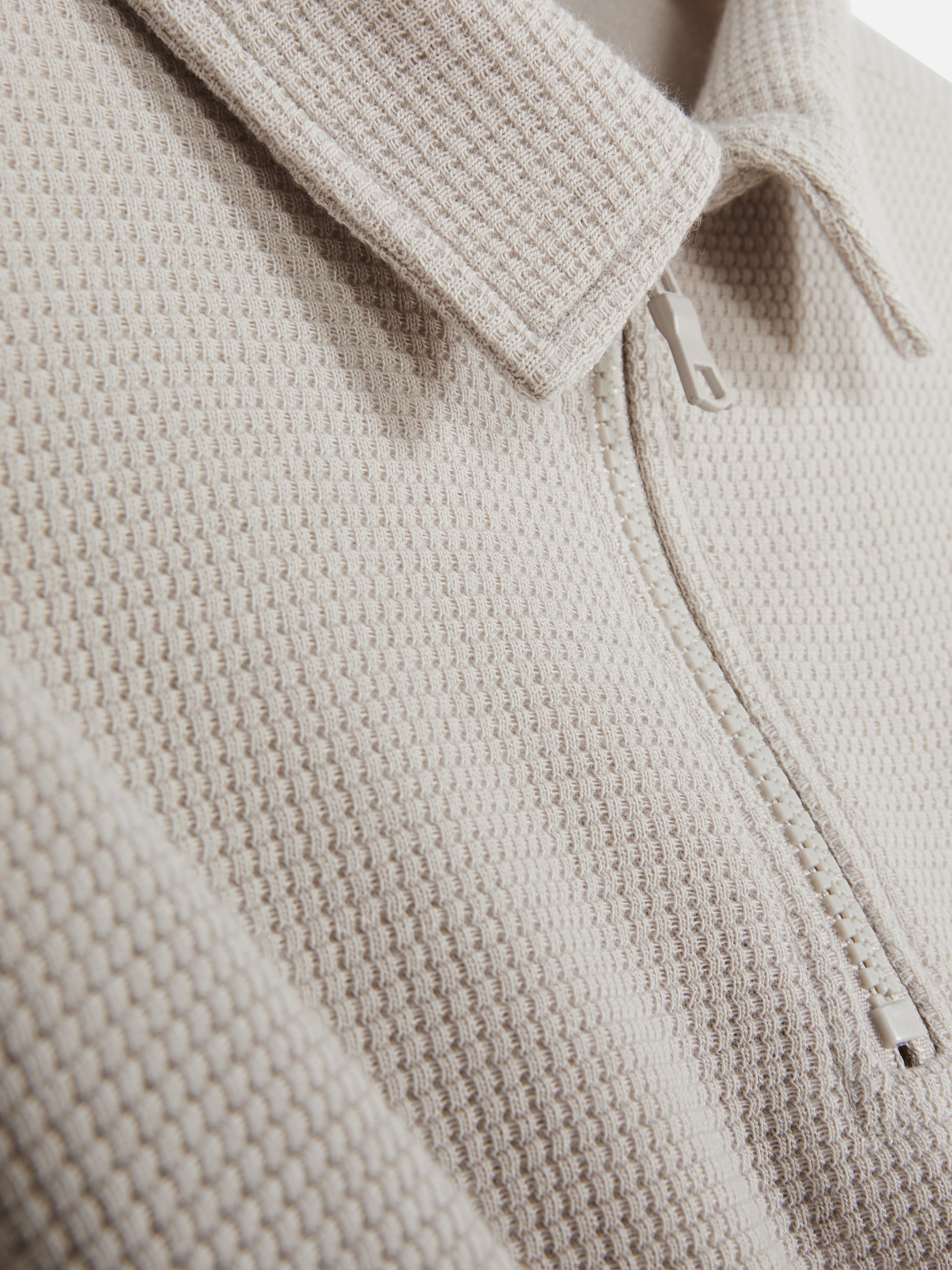 Sweatshirt aus Waffelstoff mit Kragen