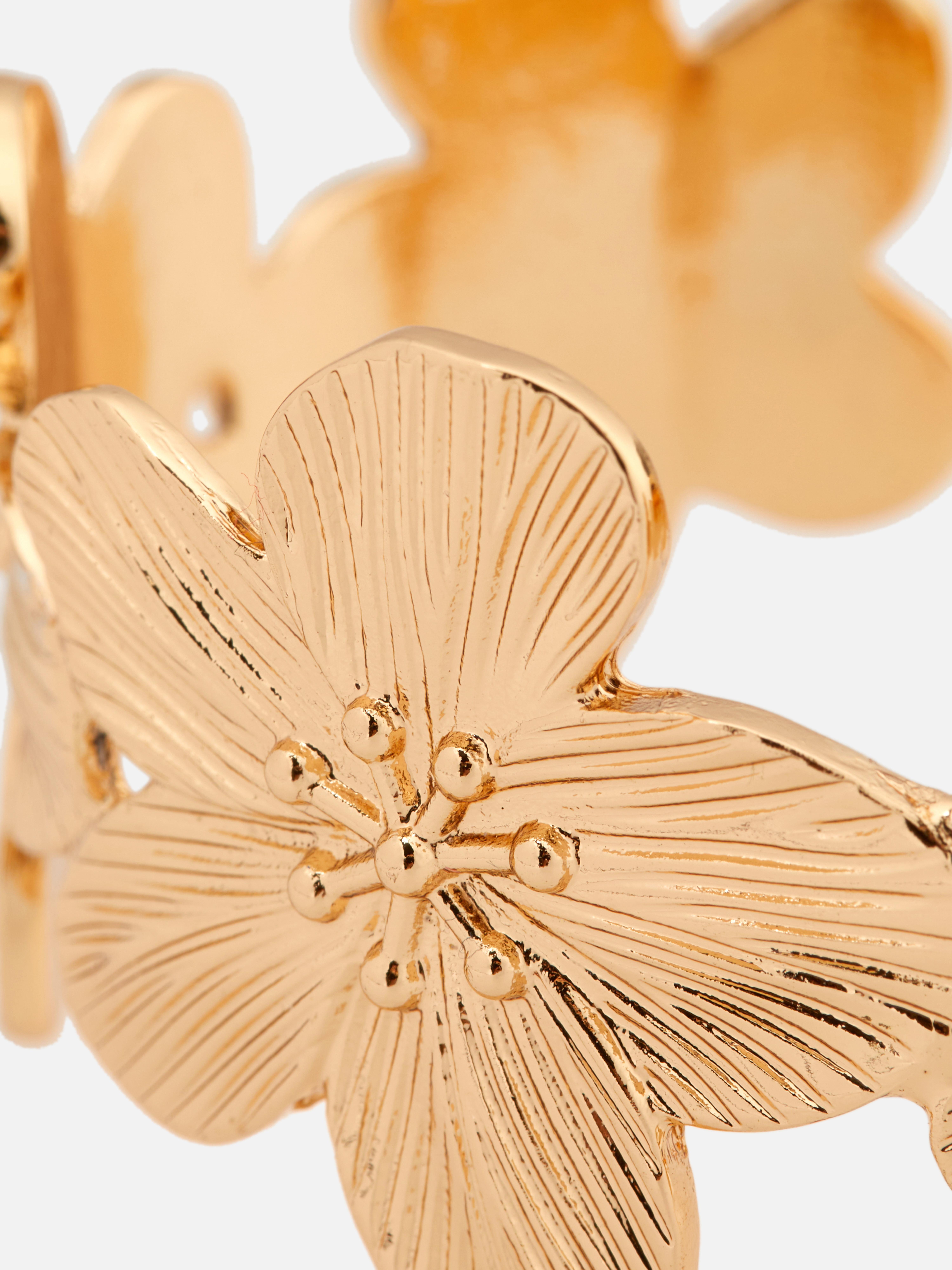 Bracelet manchette fleurs