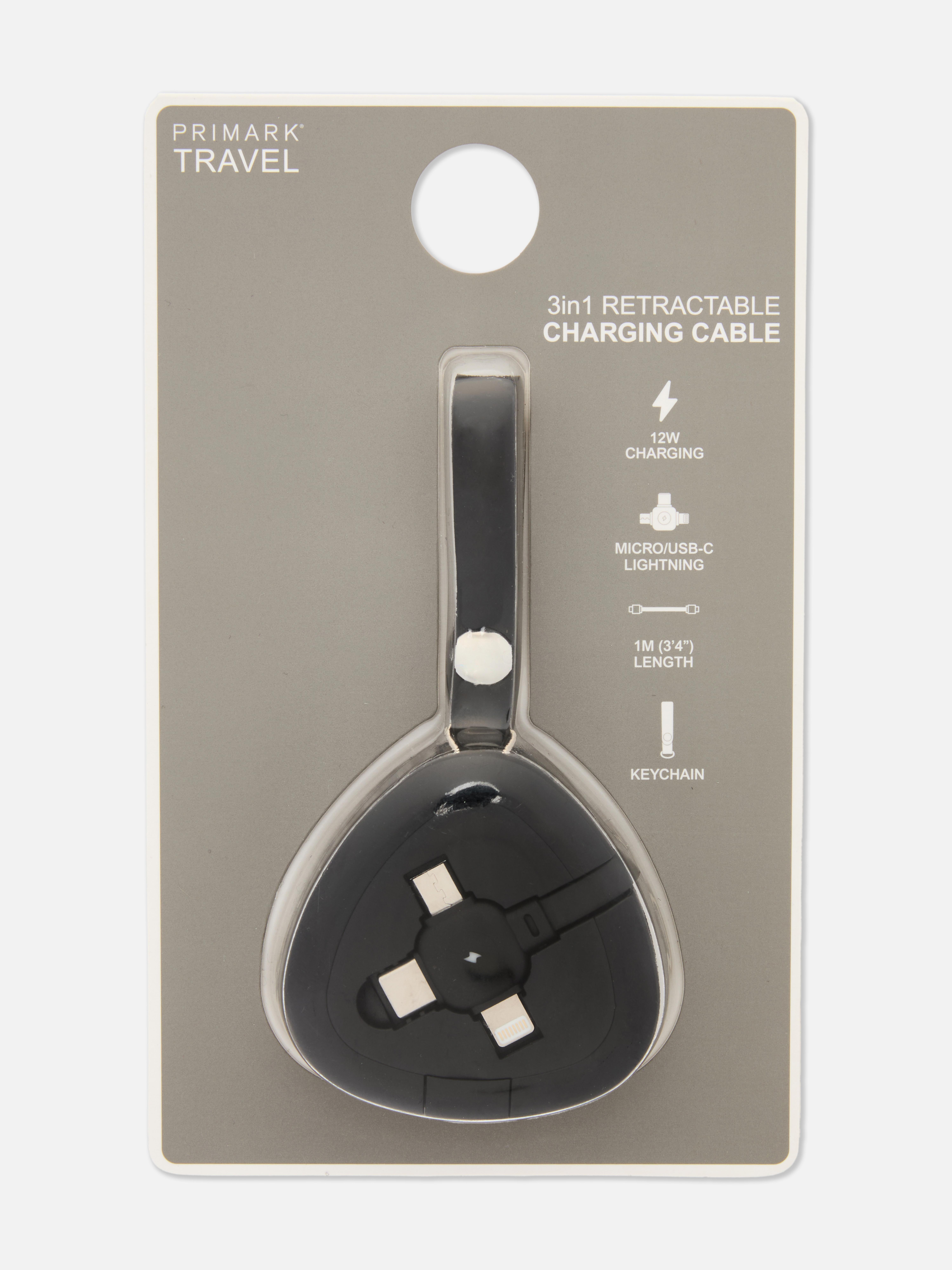 Llavero con cable de carga retráctil