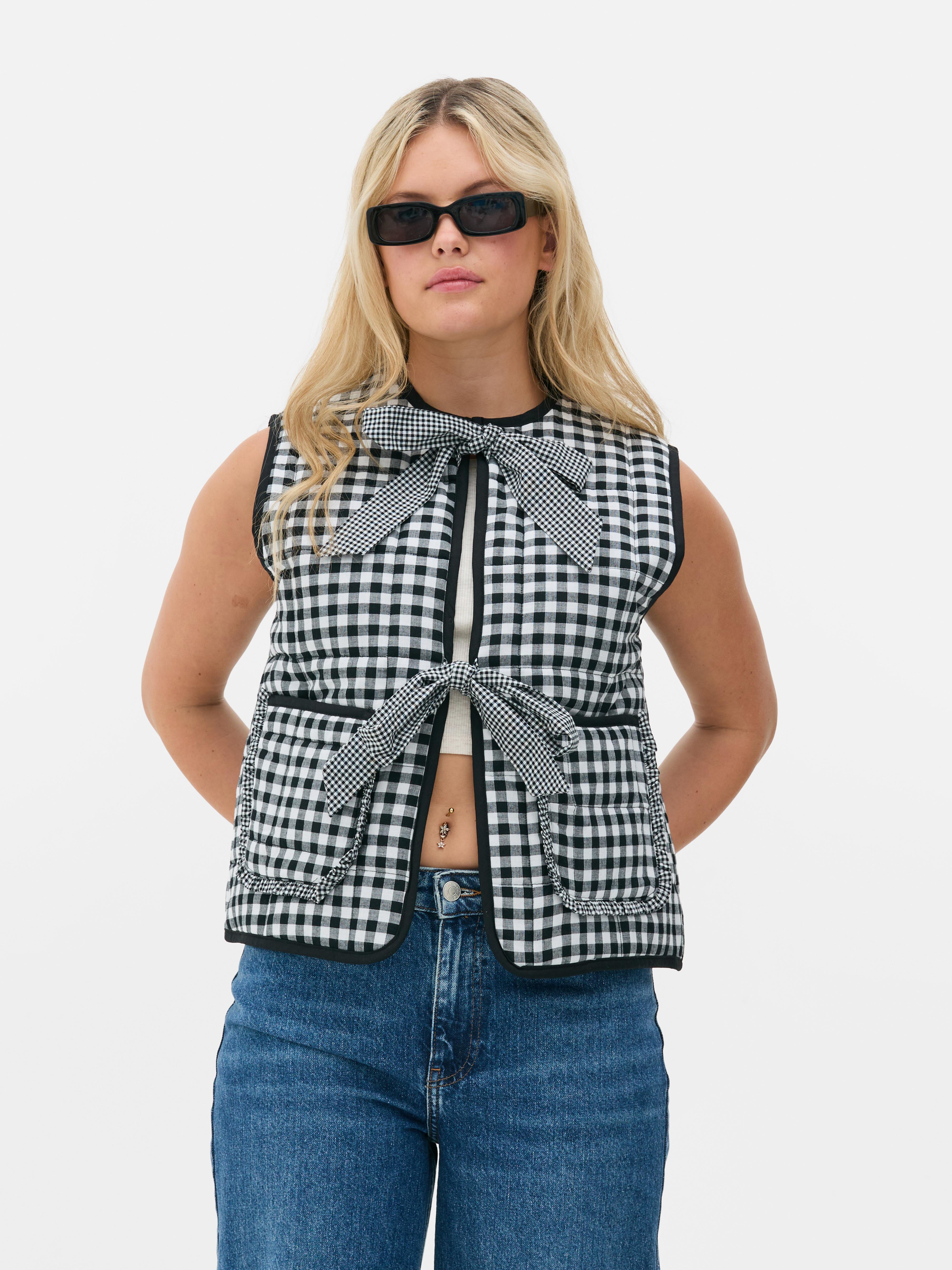Gingham Quilted Gilet