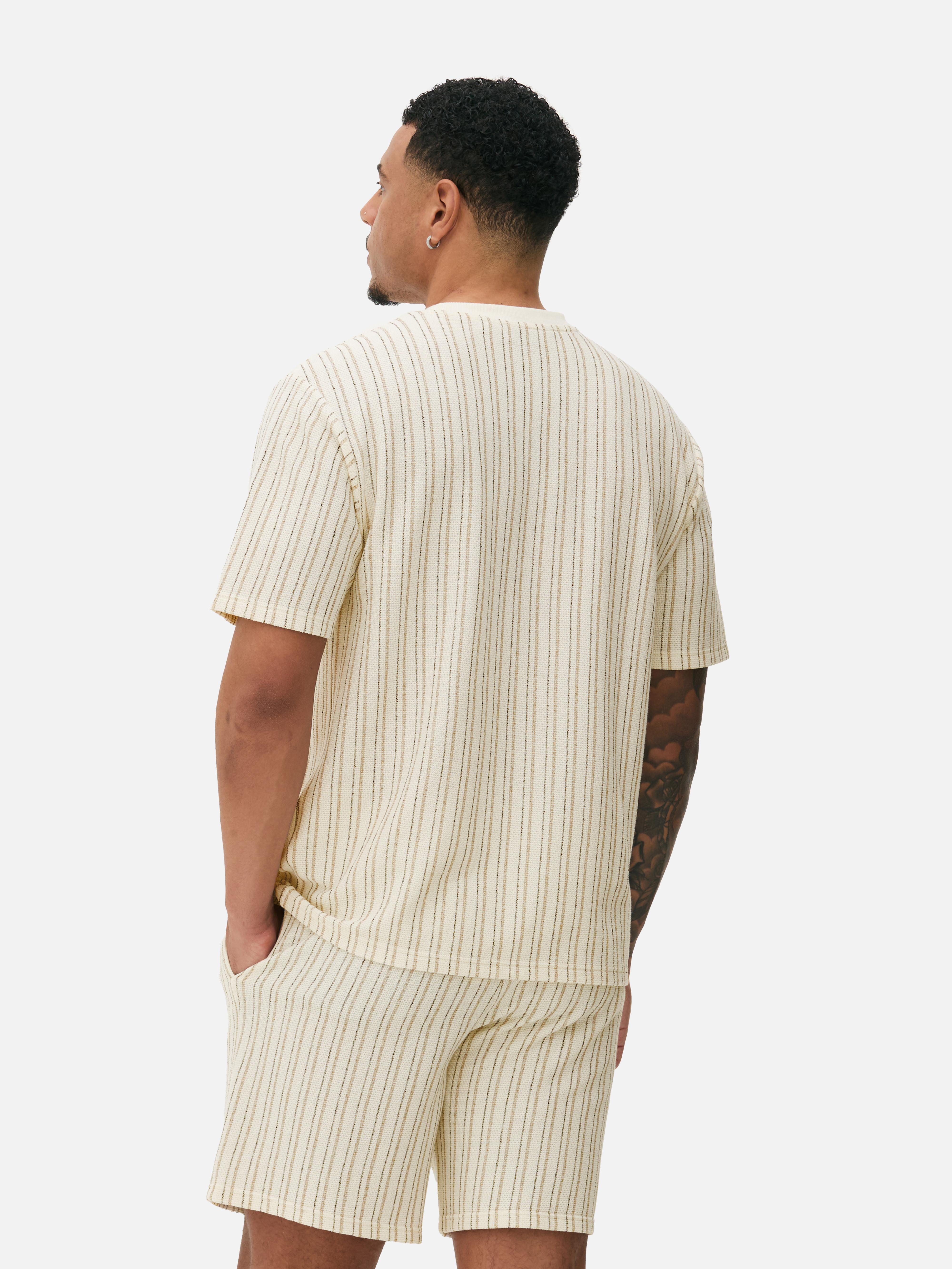 Camiseta de pijama a rayas texturizada
