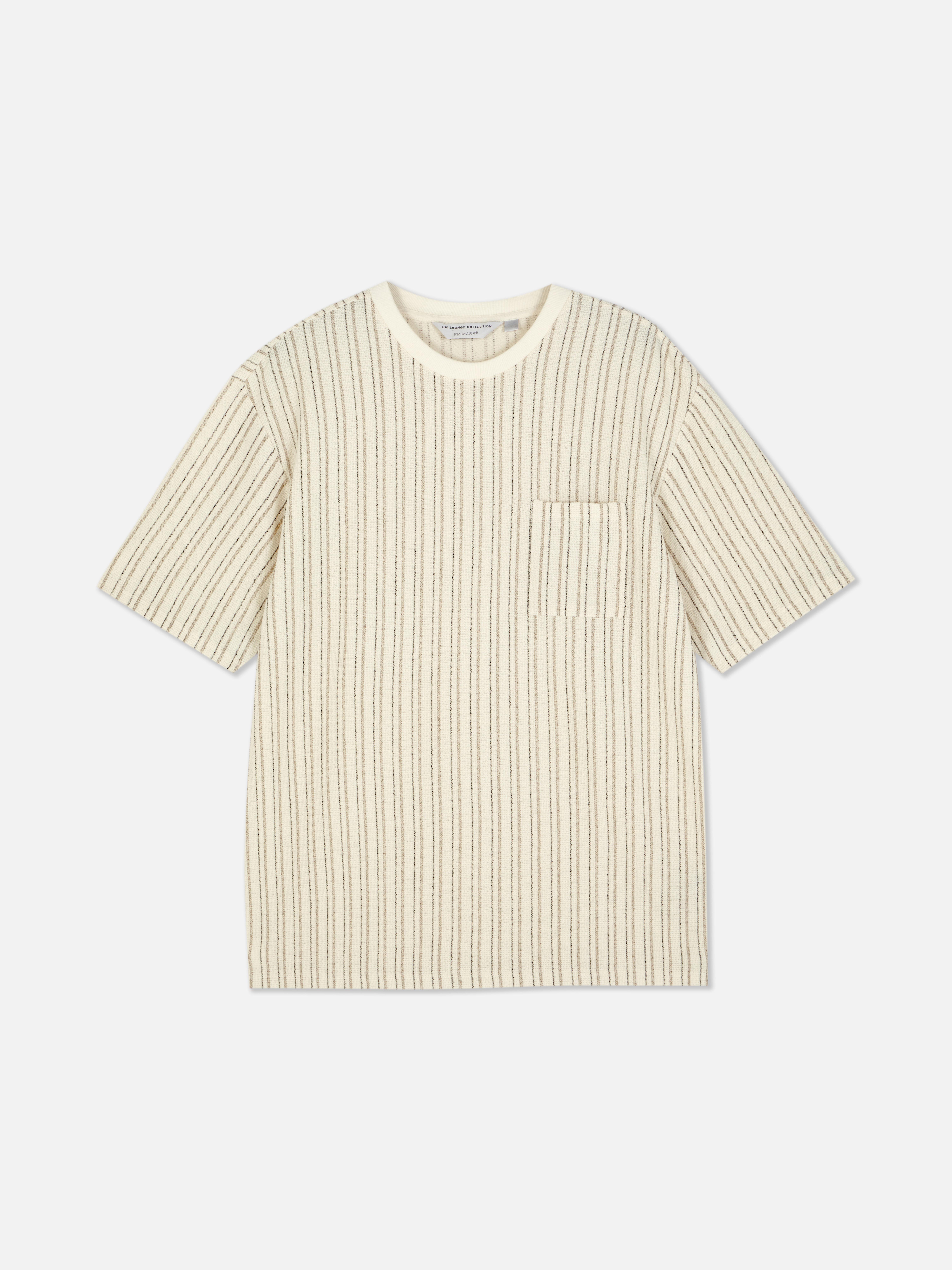 Camiseta de pijama a rayas texturizada