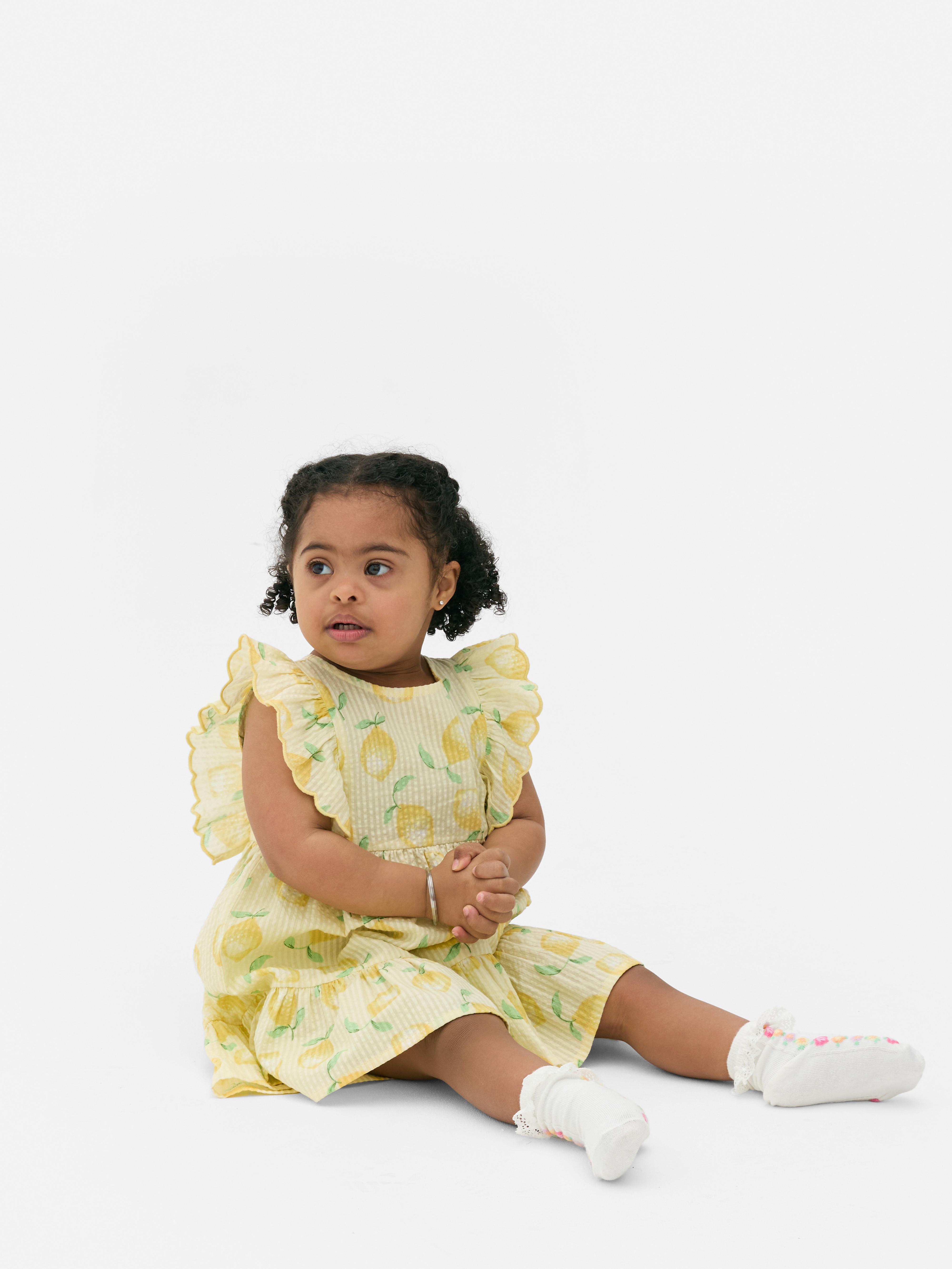 Seersucker lemon Summer Dress