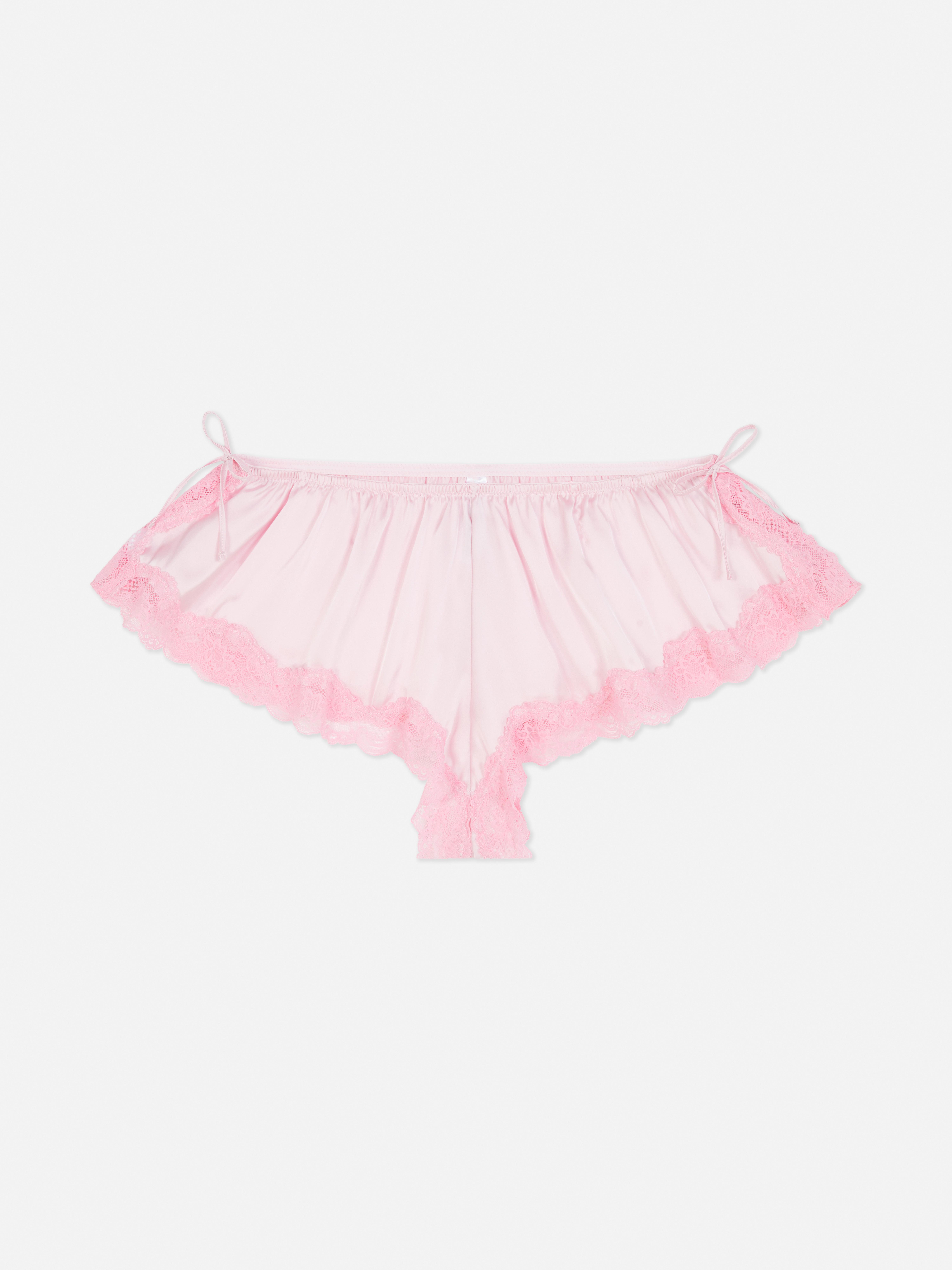 Culotte légère à dentelle contrastée