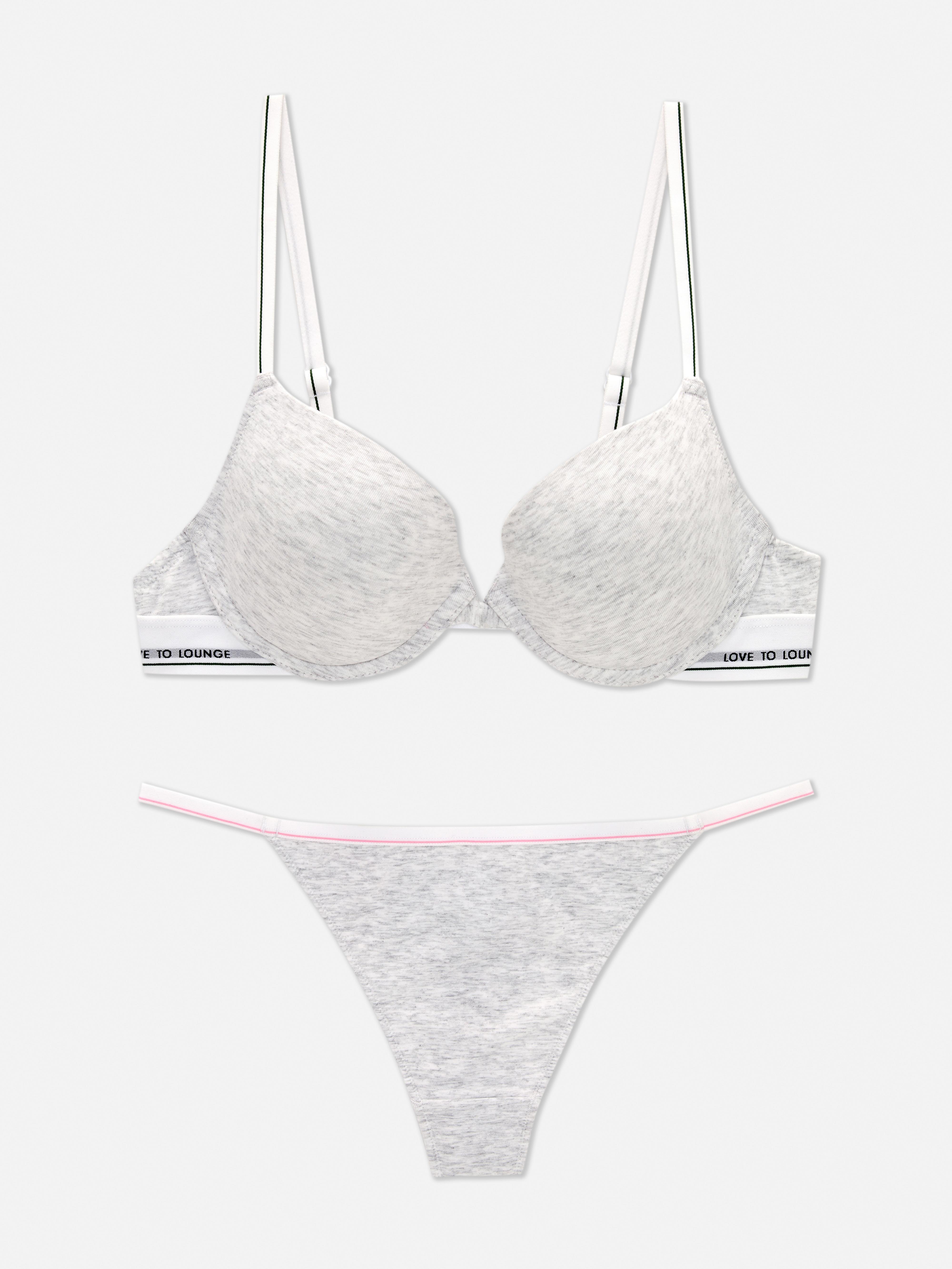 Set con sujetador push-up de algodón Love2Lounge