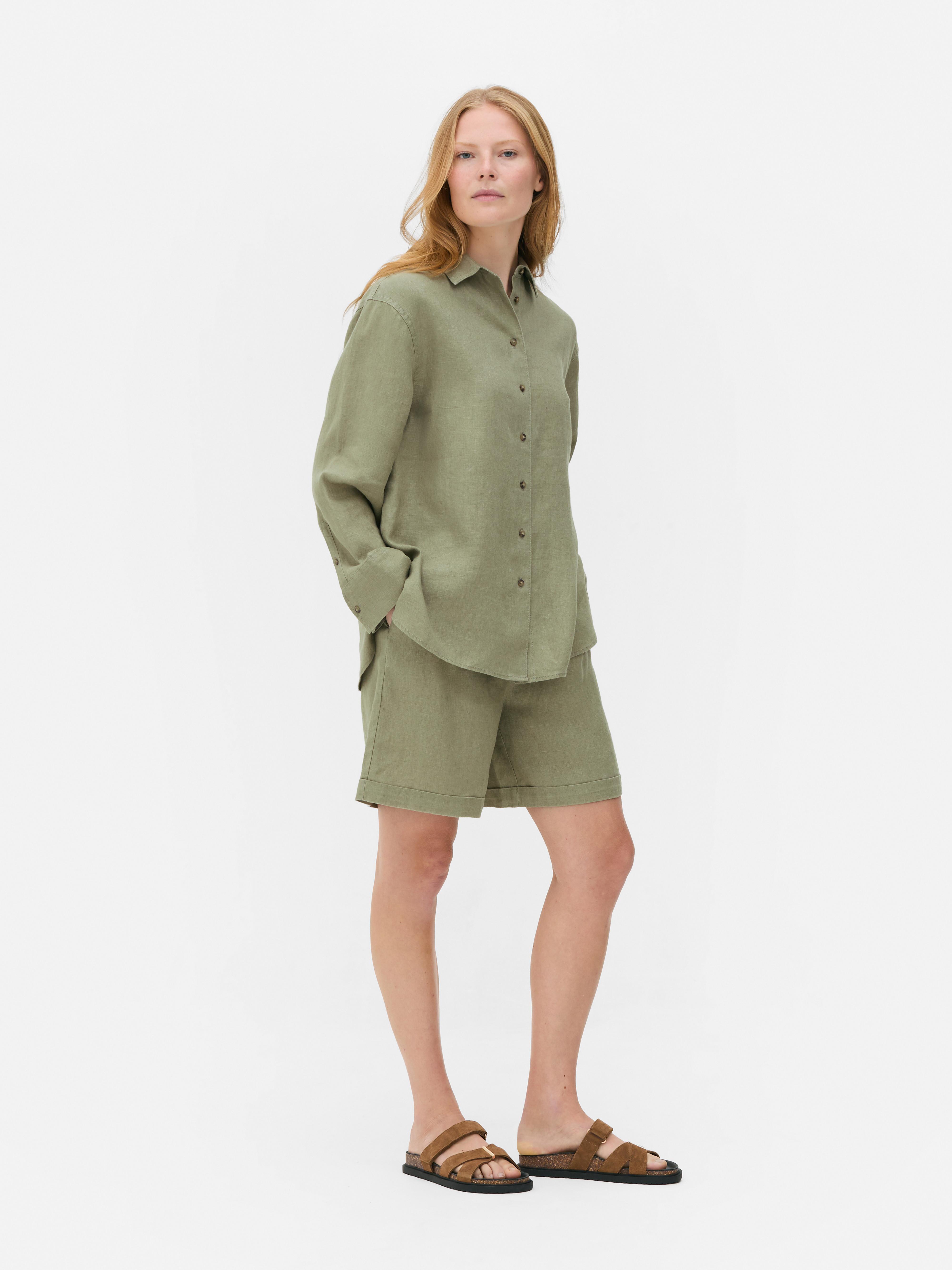 The Edit Linen Shirt Light Green