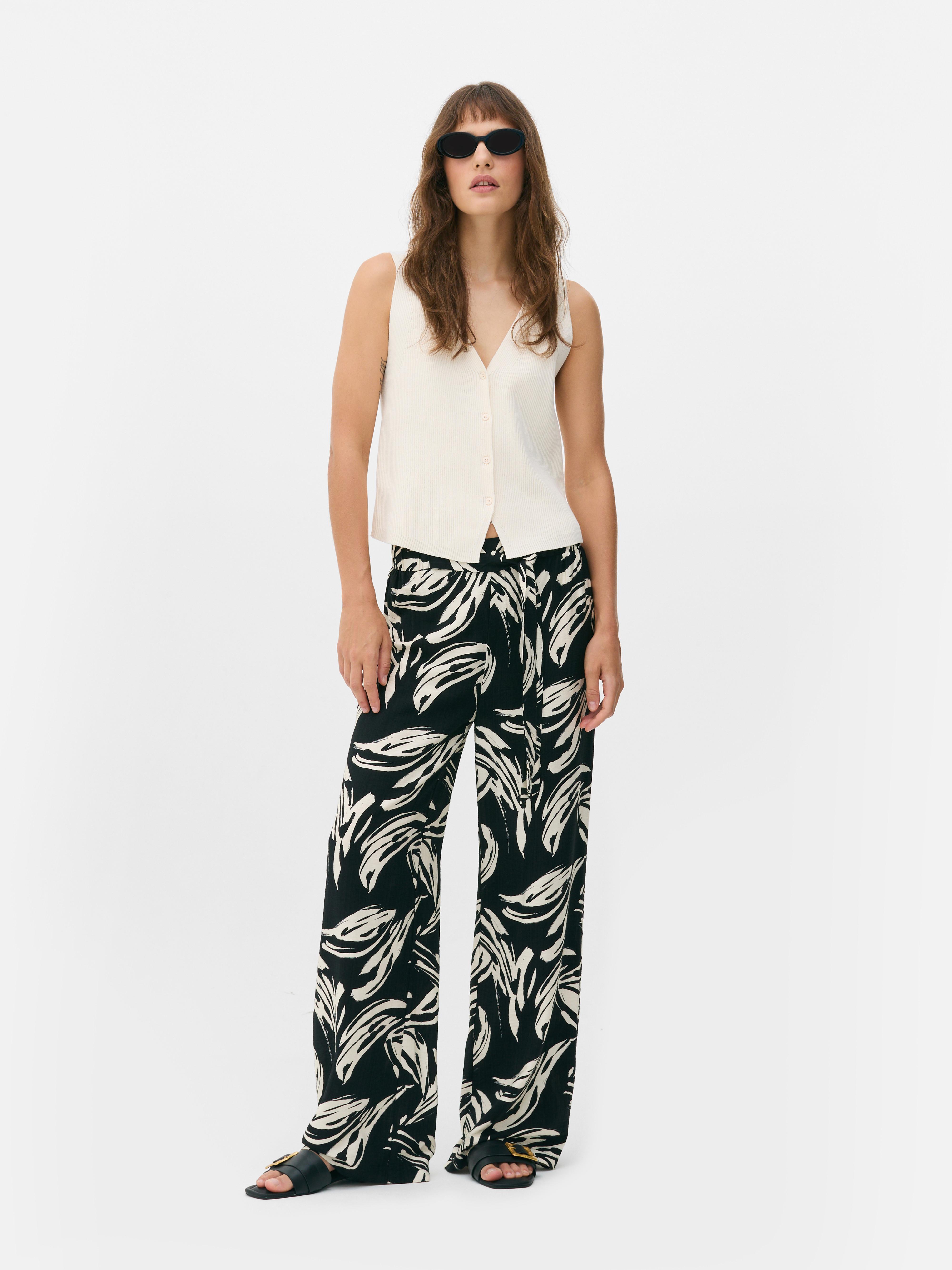 Printed Wide Leg Palazzo Pants