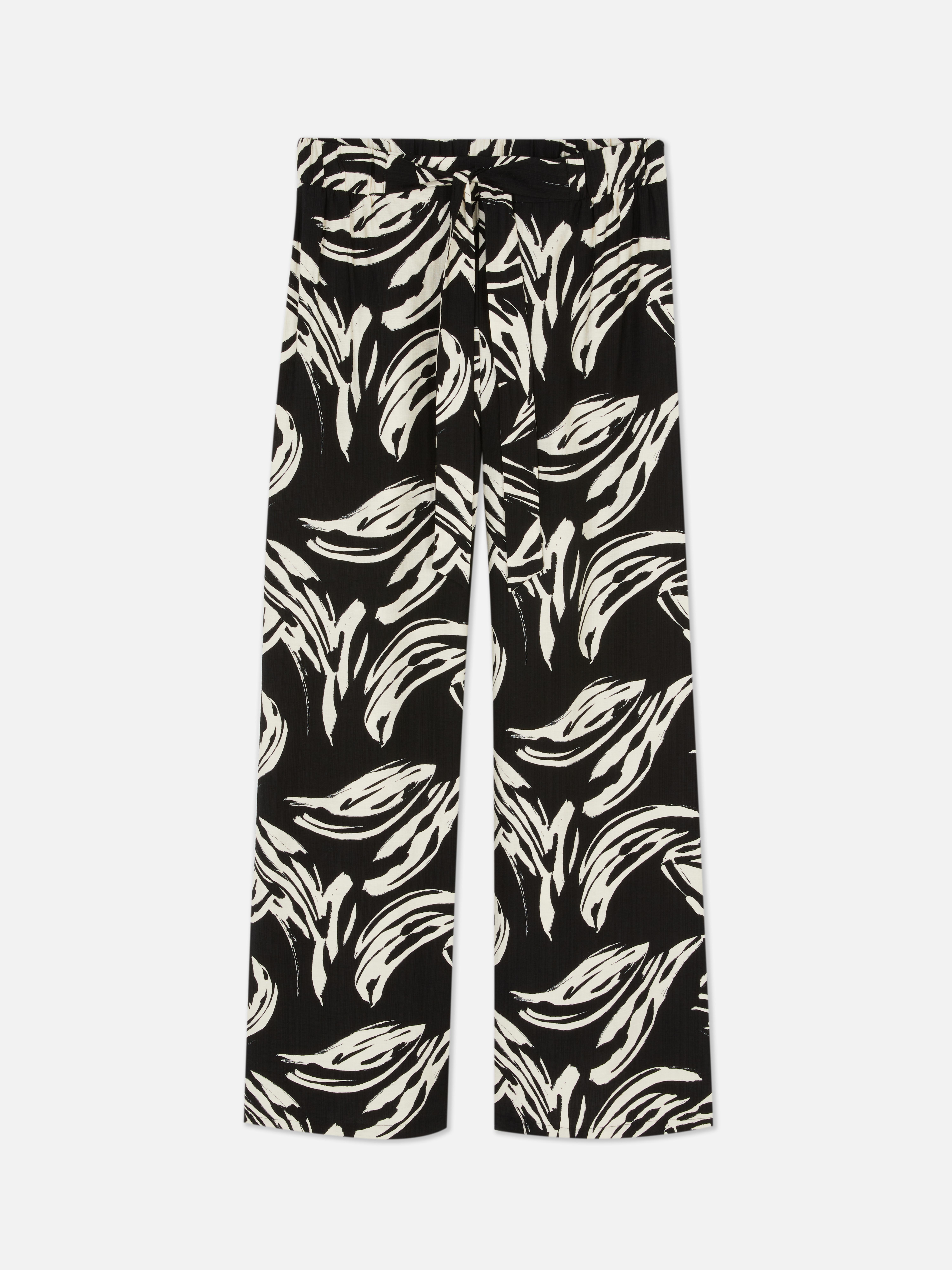 Pantalón palazzo estampado de pernera ancha